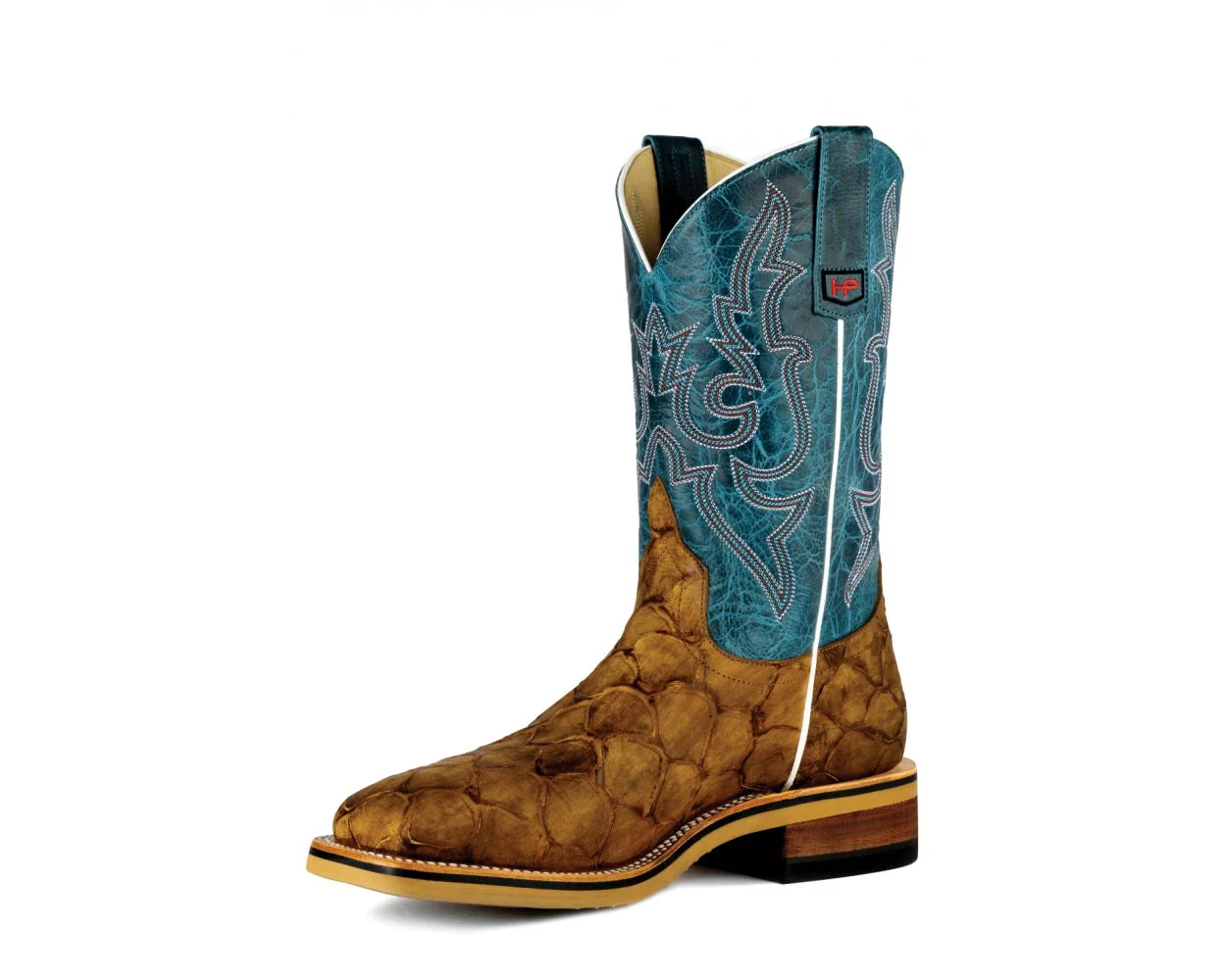 Men's Horse Power Honey Fish Print Steel Toe Work Boots - Image 4