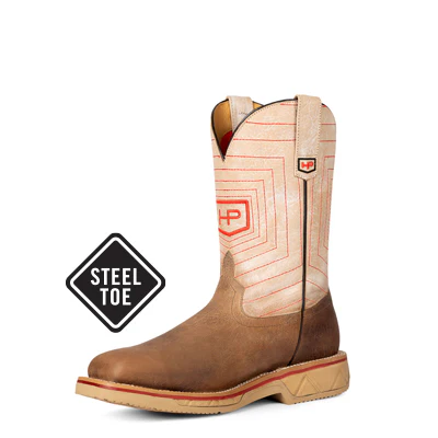 Men's Horse Power Earth Distressed Bison Steel Toe Work Boots - Image 8