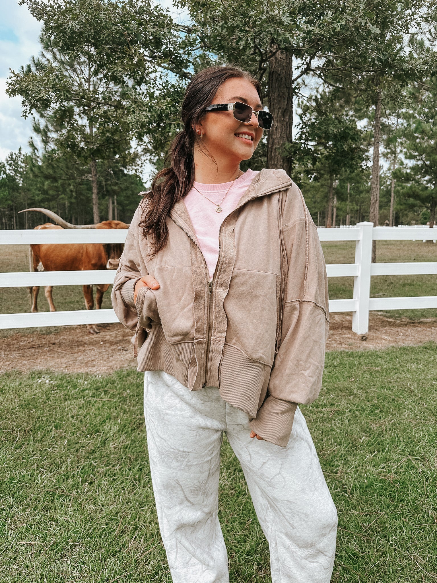 Cool Breeze Oversized Jacket in Taupe - Image 3
