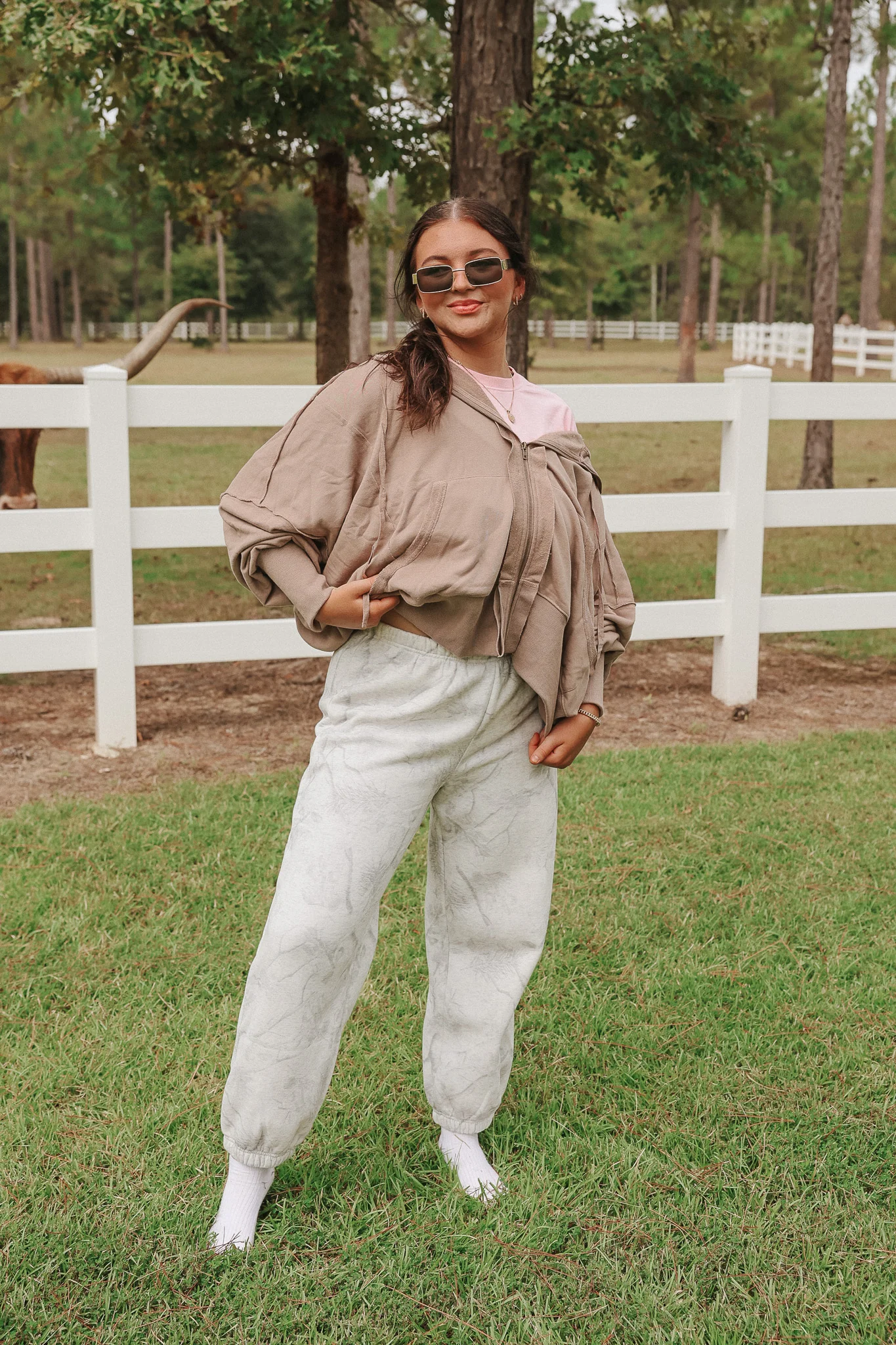 Cool Breeze Oversized Jacket in Taupe - Image 4