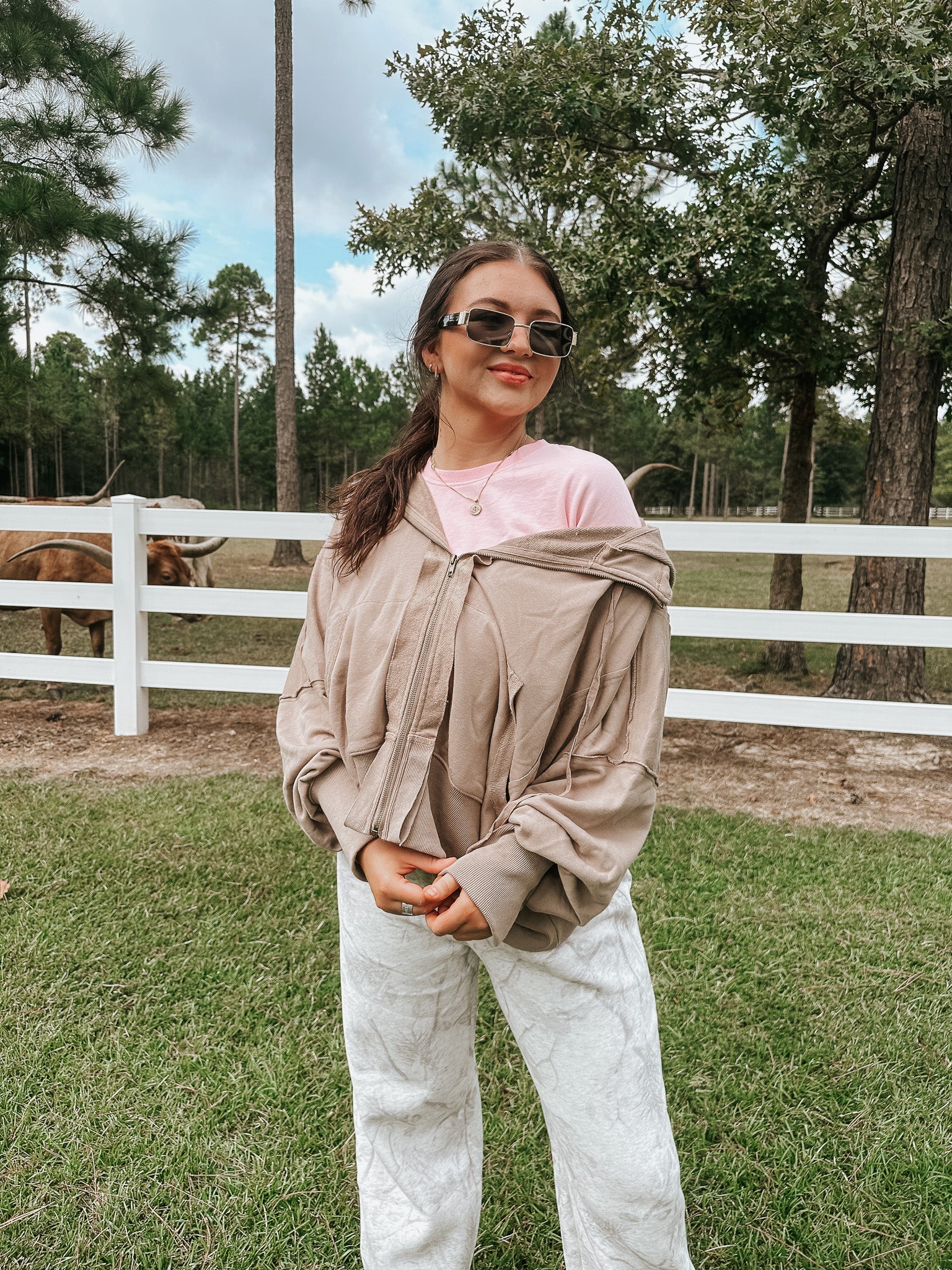 Cool Breeze Oversized Jacket in Taupe - Image 6
