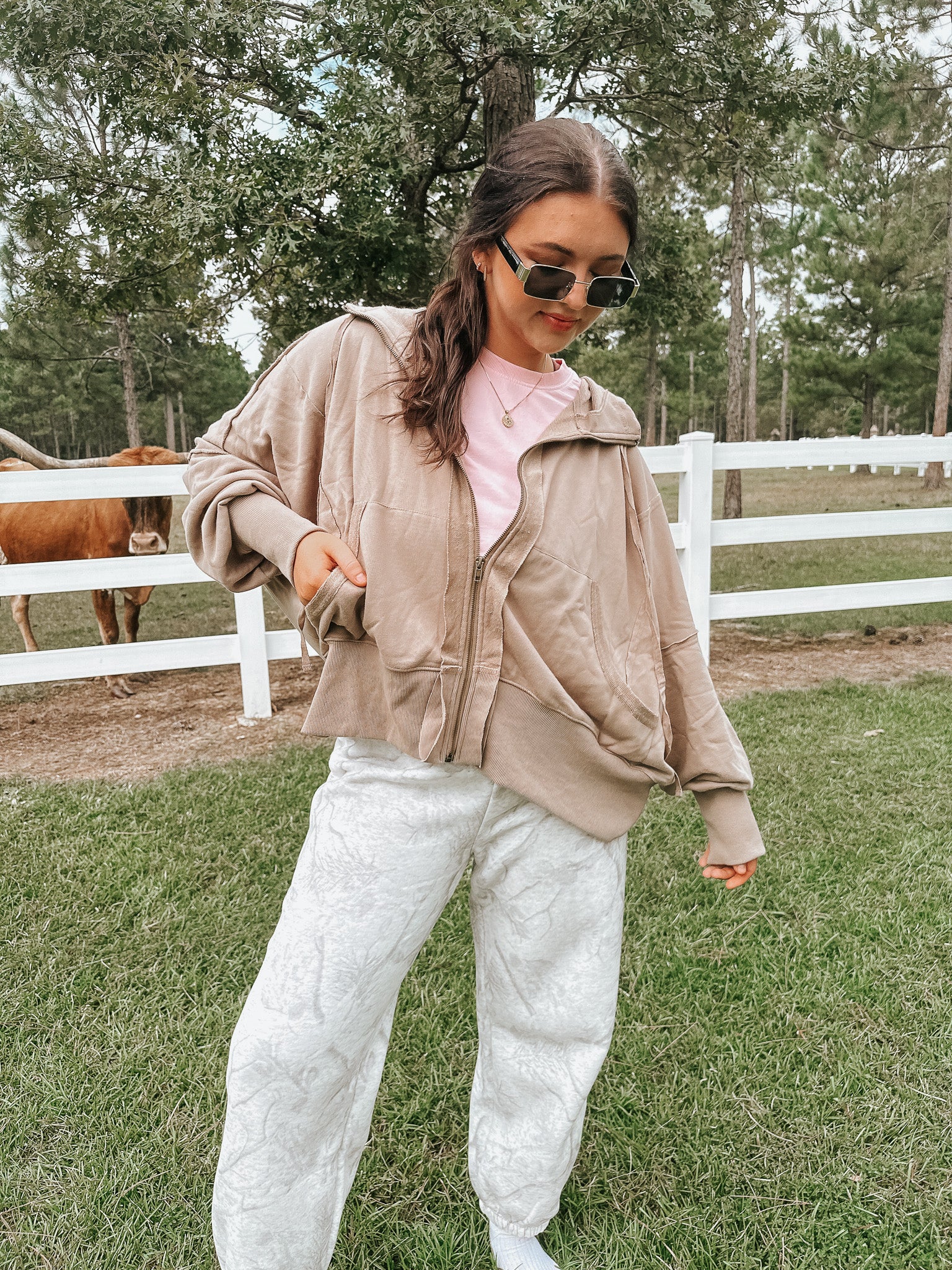 Cool Breeze Oversized Jacket in Taupe - Image 7