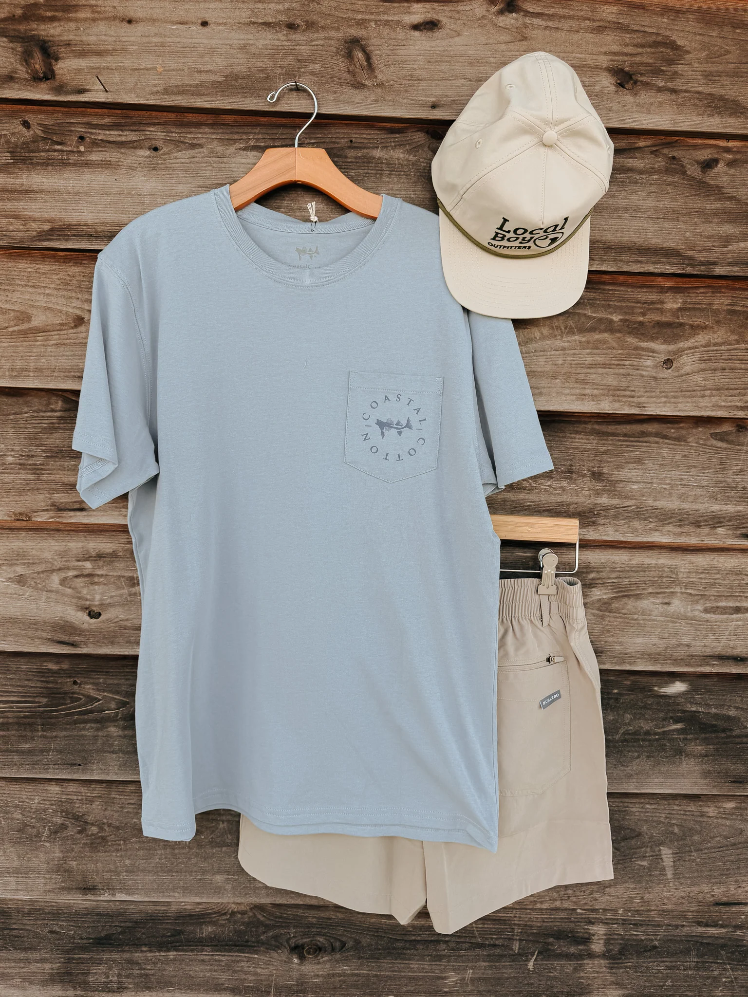 Men's Coastal Cotton Crawfish T-Shirt - Blue Fog - Image 5