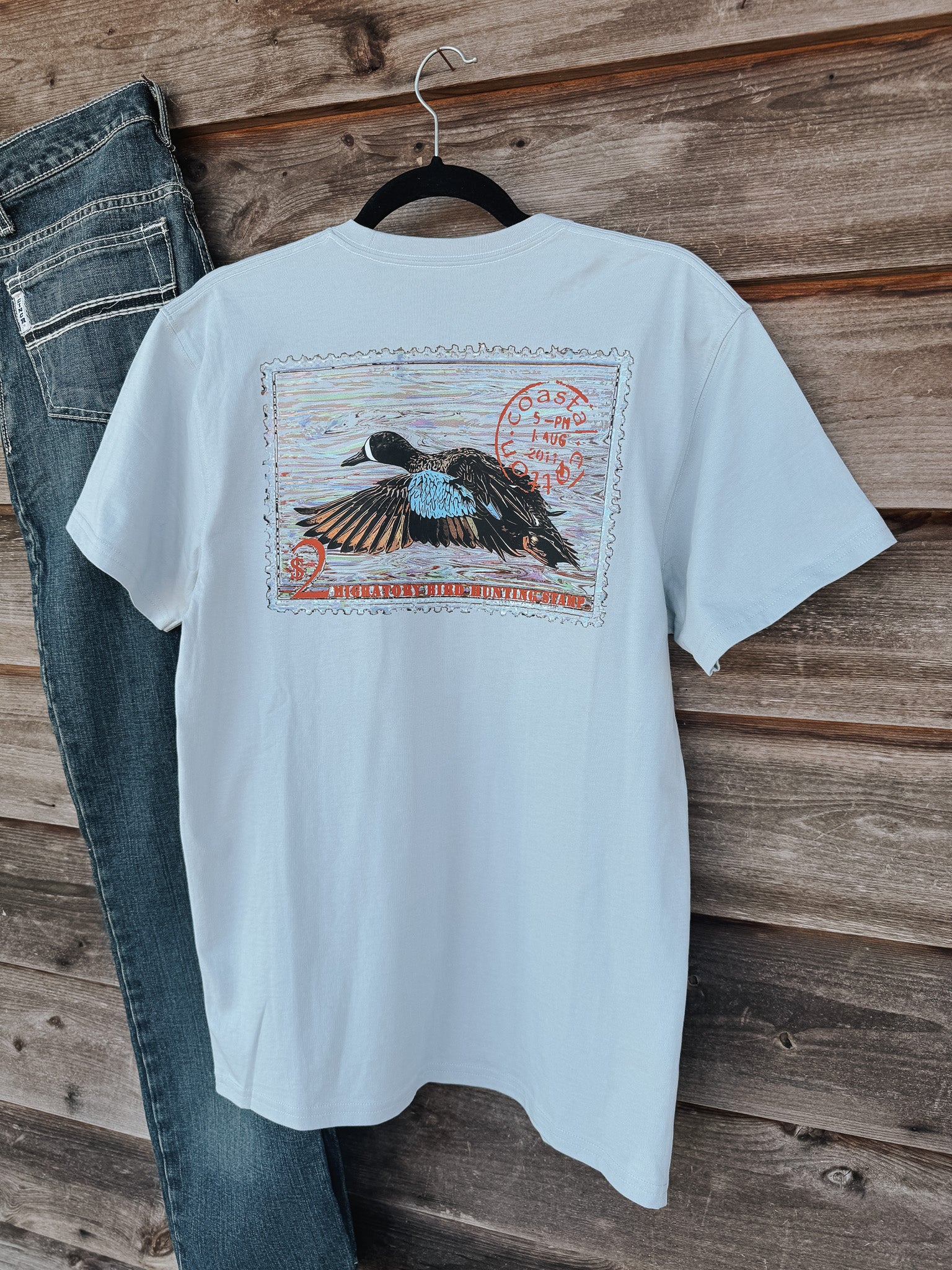 Coastal Cotton Duck Stamp T-Shirt in Dawn Grey - Image 5