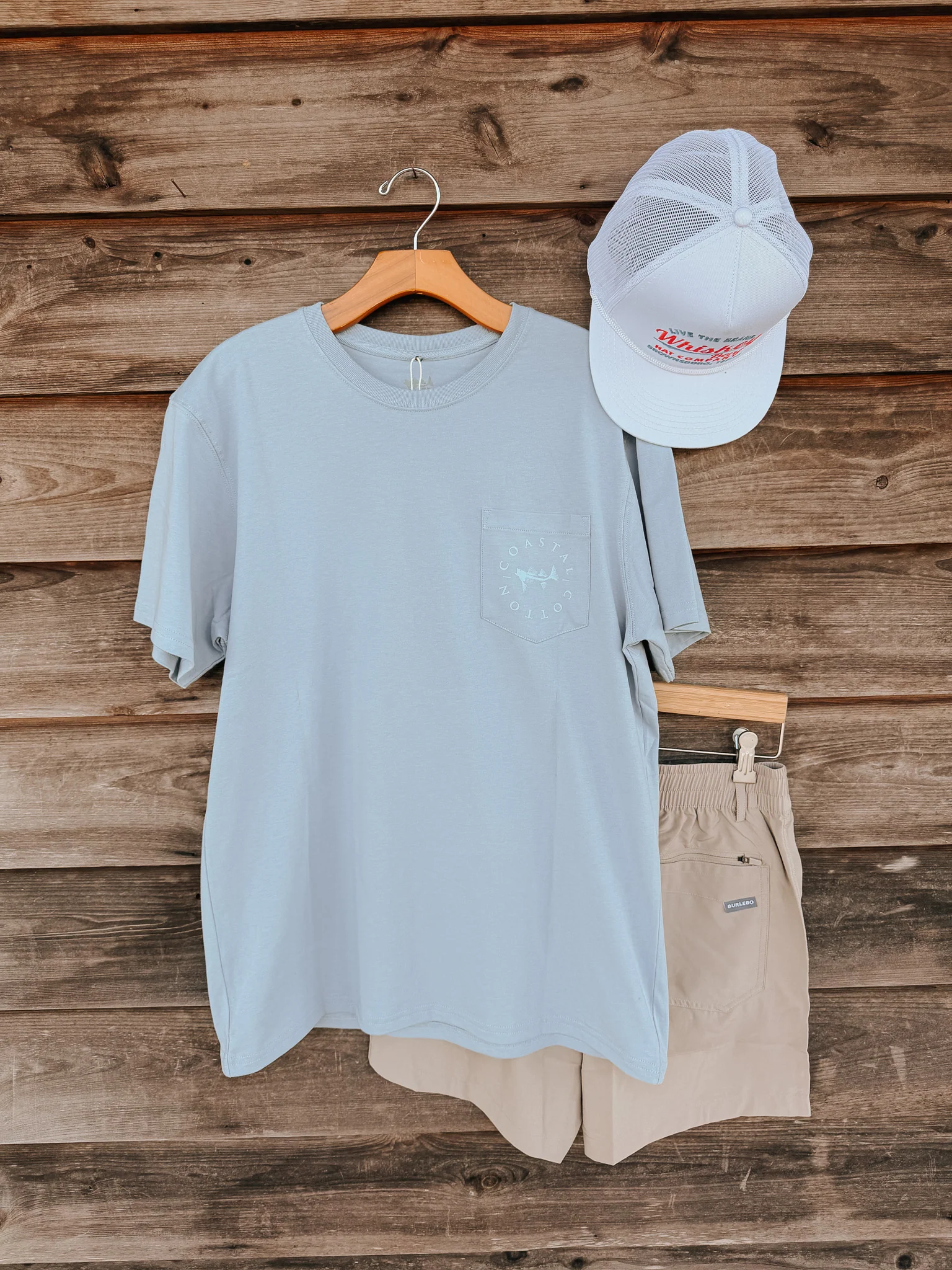 Men's Coastal Cotton Oval Marlin T-Shirt - Blue Fog - Image 4