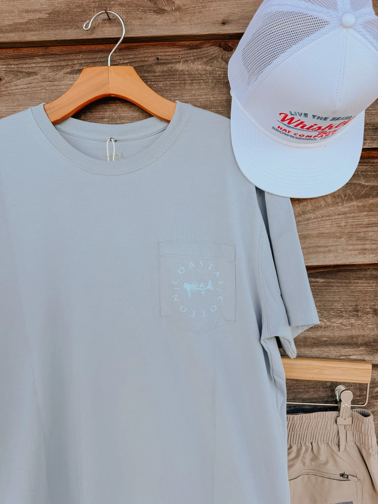 Men's Coastal Cotton Oval Marlin T-Shirt - Blue Fog - Image 5