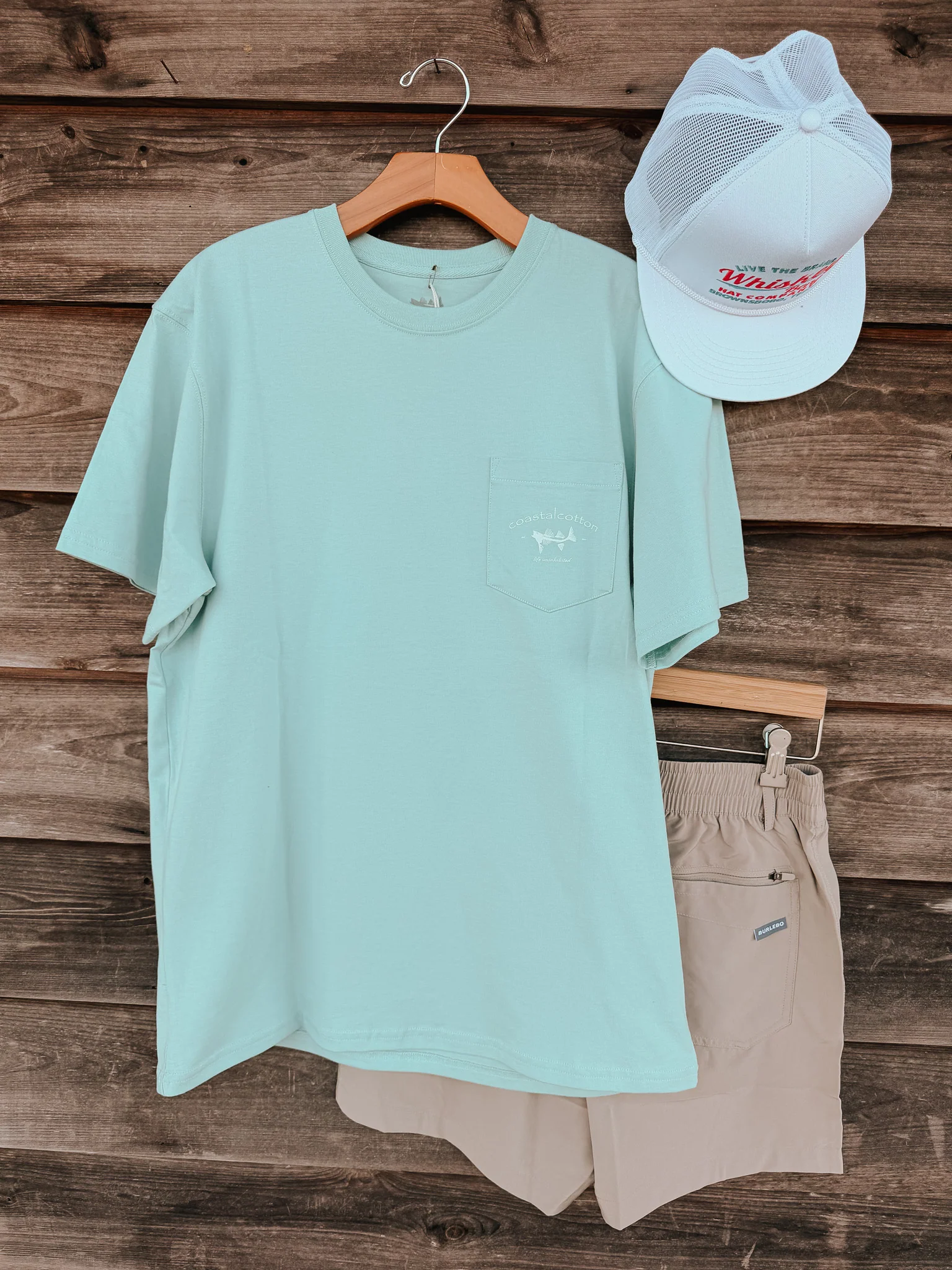 Men's Coastal Cotton Red Snapper T-Shirt - Mint Blue - Image 4