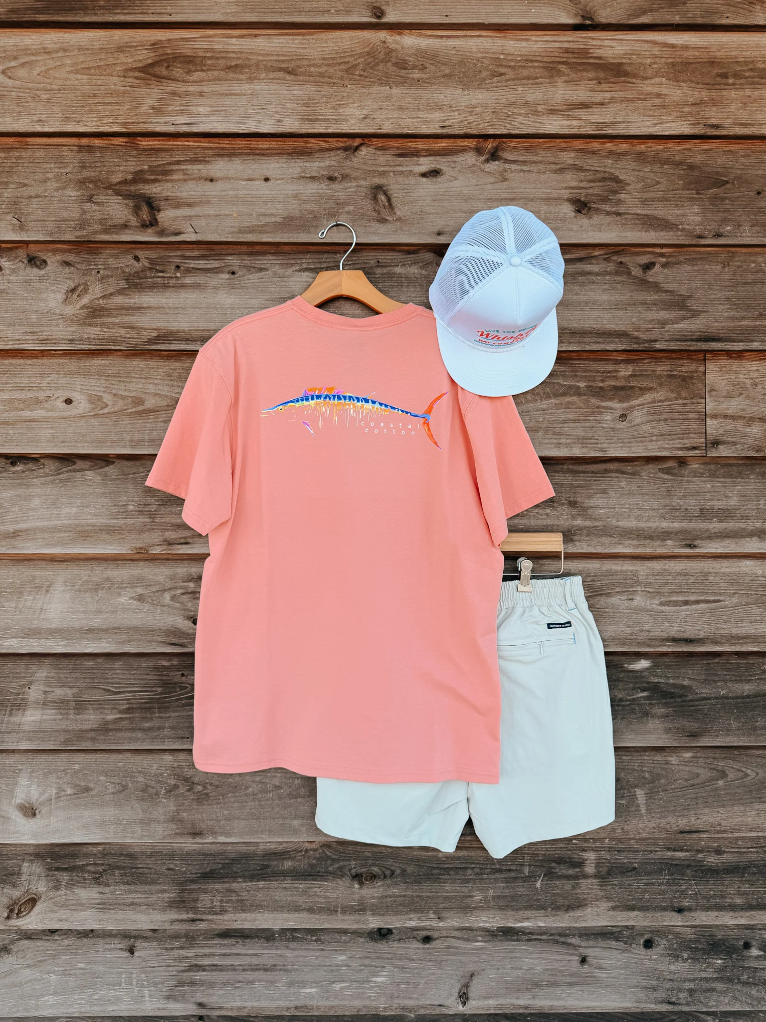 Men's Coastal Cotton Wahoo T-Shirt - Watermelon - Image 5