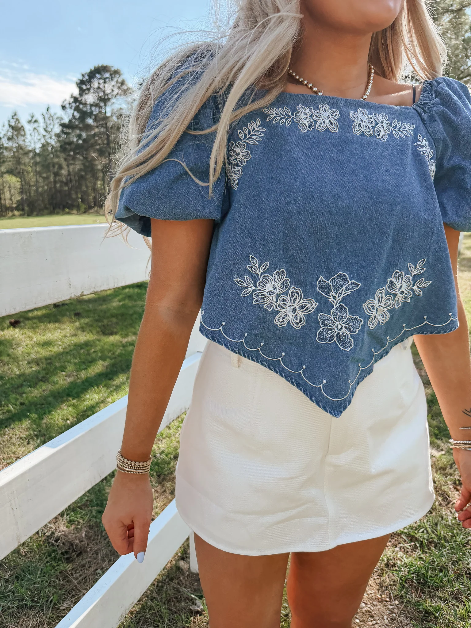 Western Chic Denim Top - Image 8