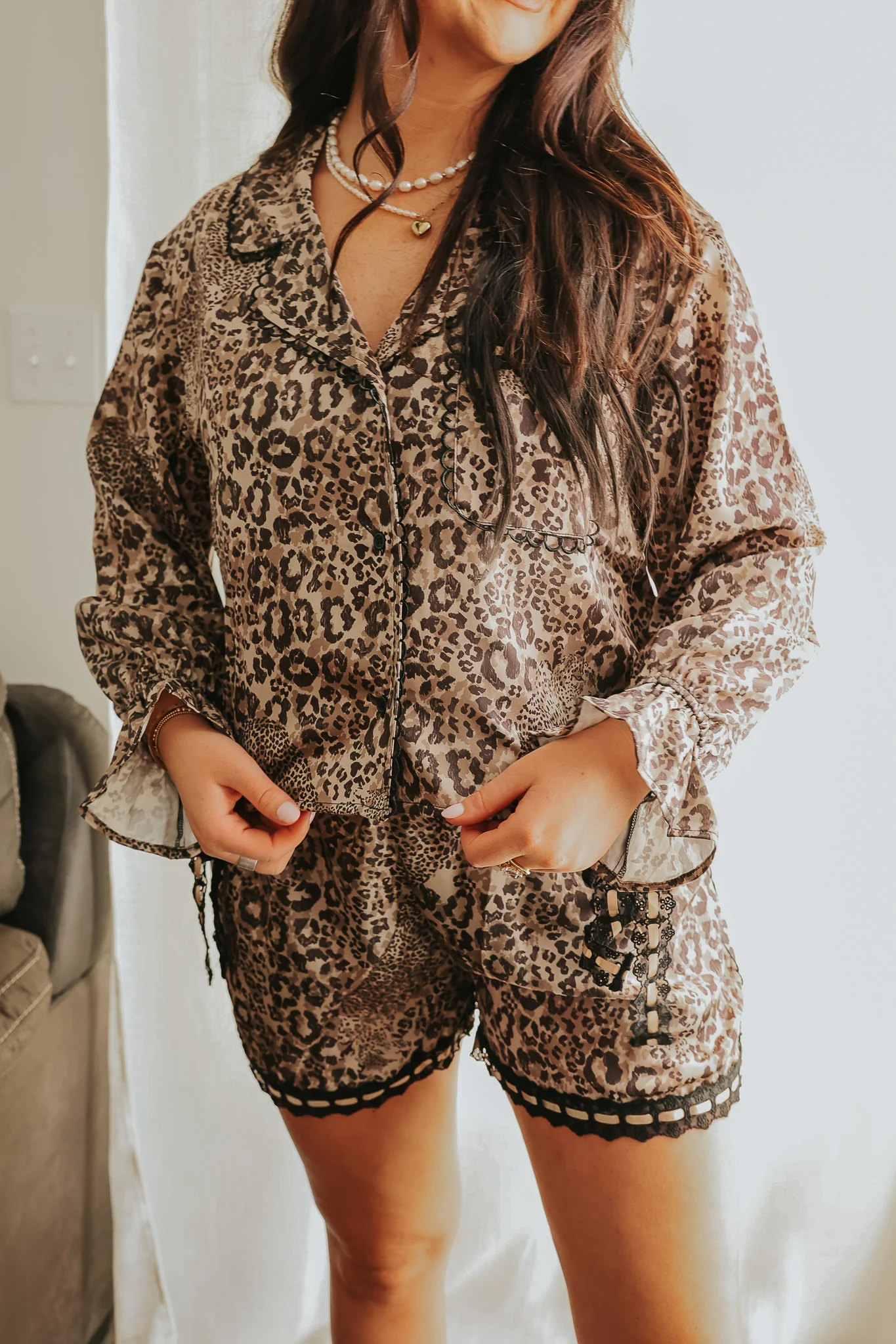 Fierce Dreams Mocha Black Pajama Set - Image 10