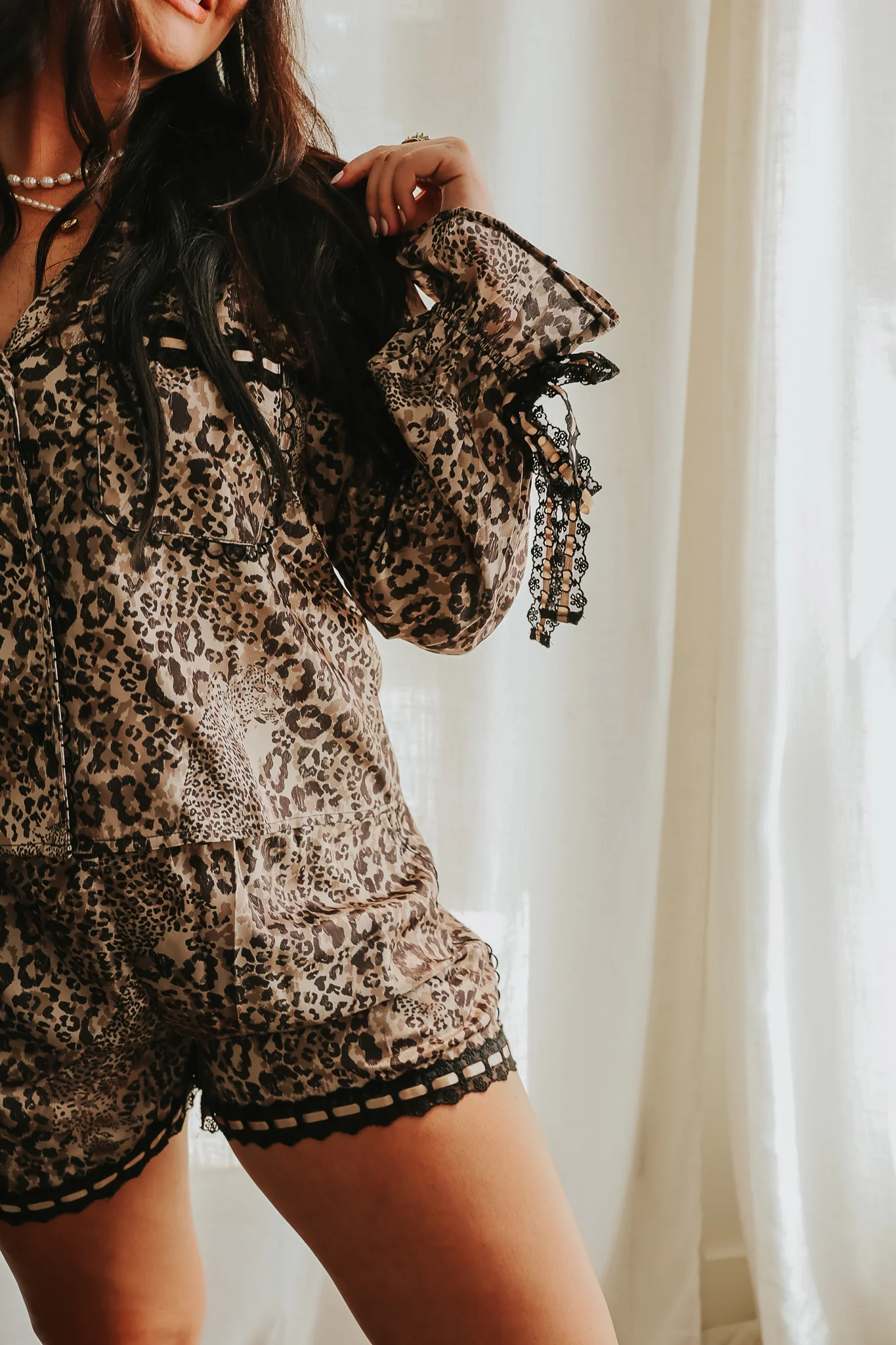 Fierce Dreams Mocha Black Pajama Set - Image 3