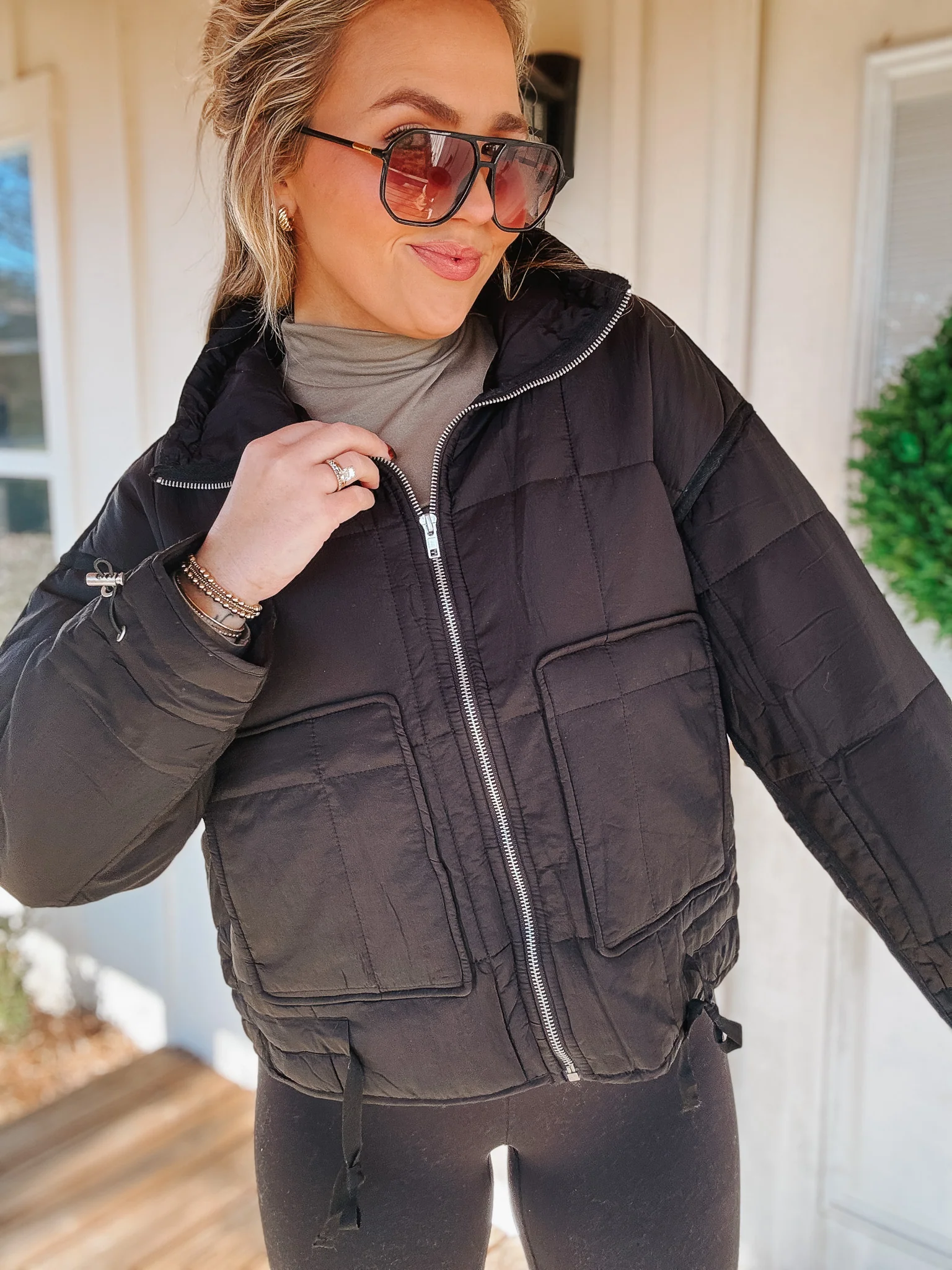 Winter Weather Black Puffer Jacket - Image 7