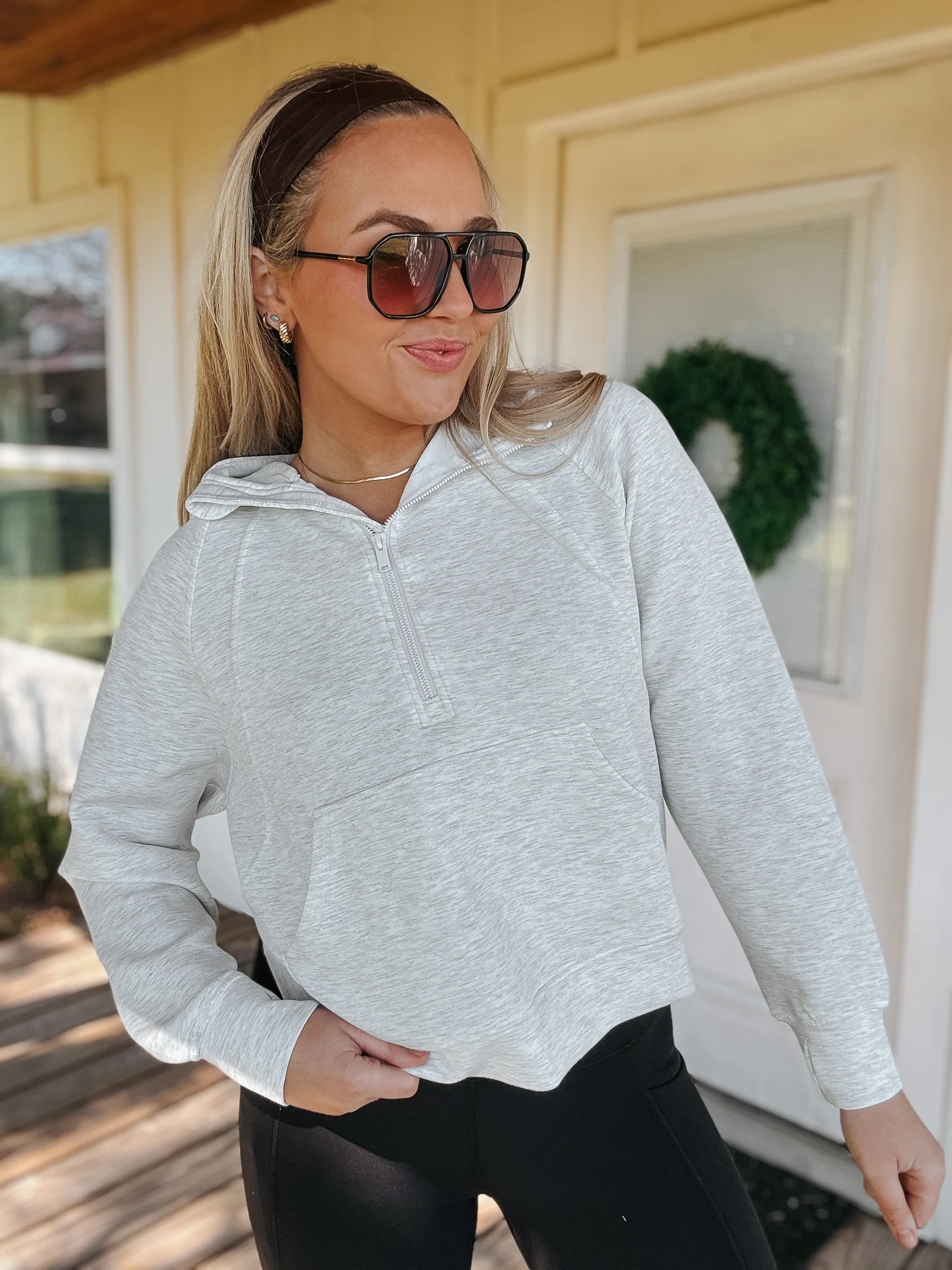 Easy Breezy Grey Scuba Hoodie - Curvy - Image 5