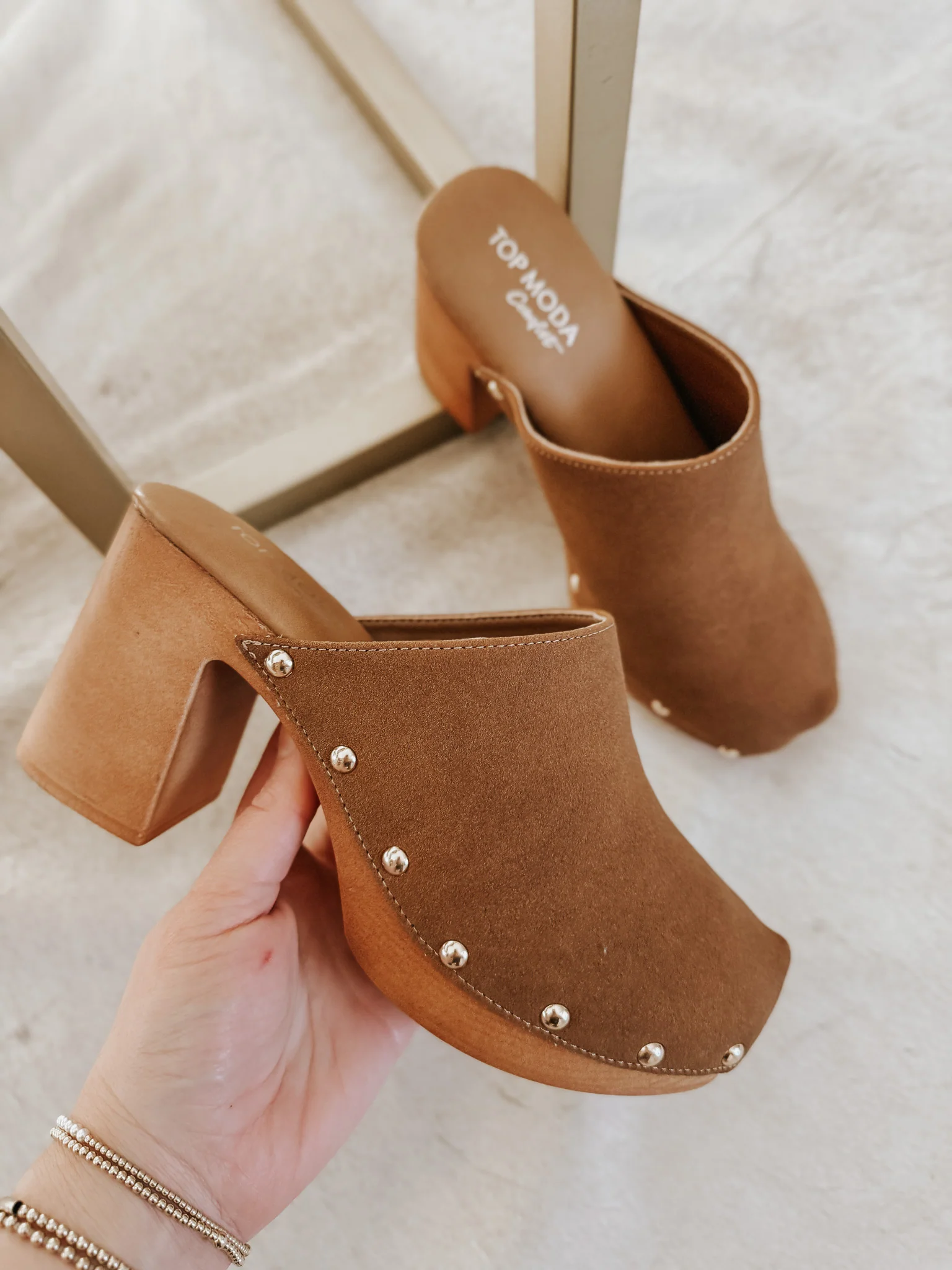 The Abbey Studded Wood Clog - Image 4