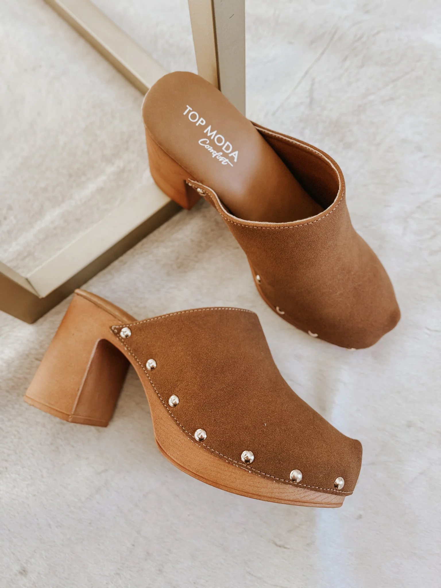 The Abbey Studded Wood Clog - Image 7