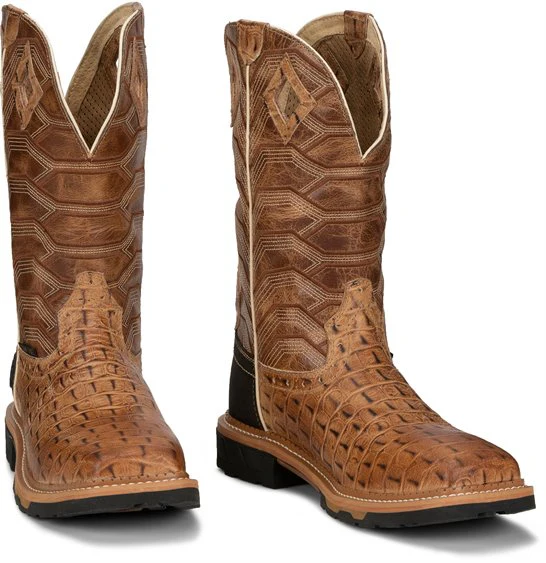 MEN'S JUSTIN CROC PRINT DERRICKMAN COMPOSITE TOE WATERPROOF BOOTS - Image 6