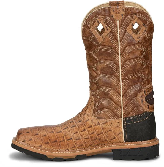 MEN'S JUSTIN CROC PRINT DERRICKMAN COMPOSITE TOE WATERPROOF BOOTS - Image 8
