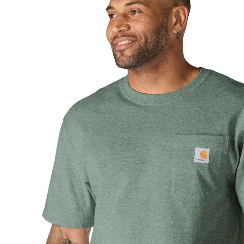 Carhartt K87 Loose Fit T-Shirt in Green Slate Heather - Image 2