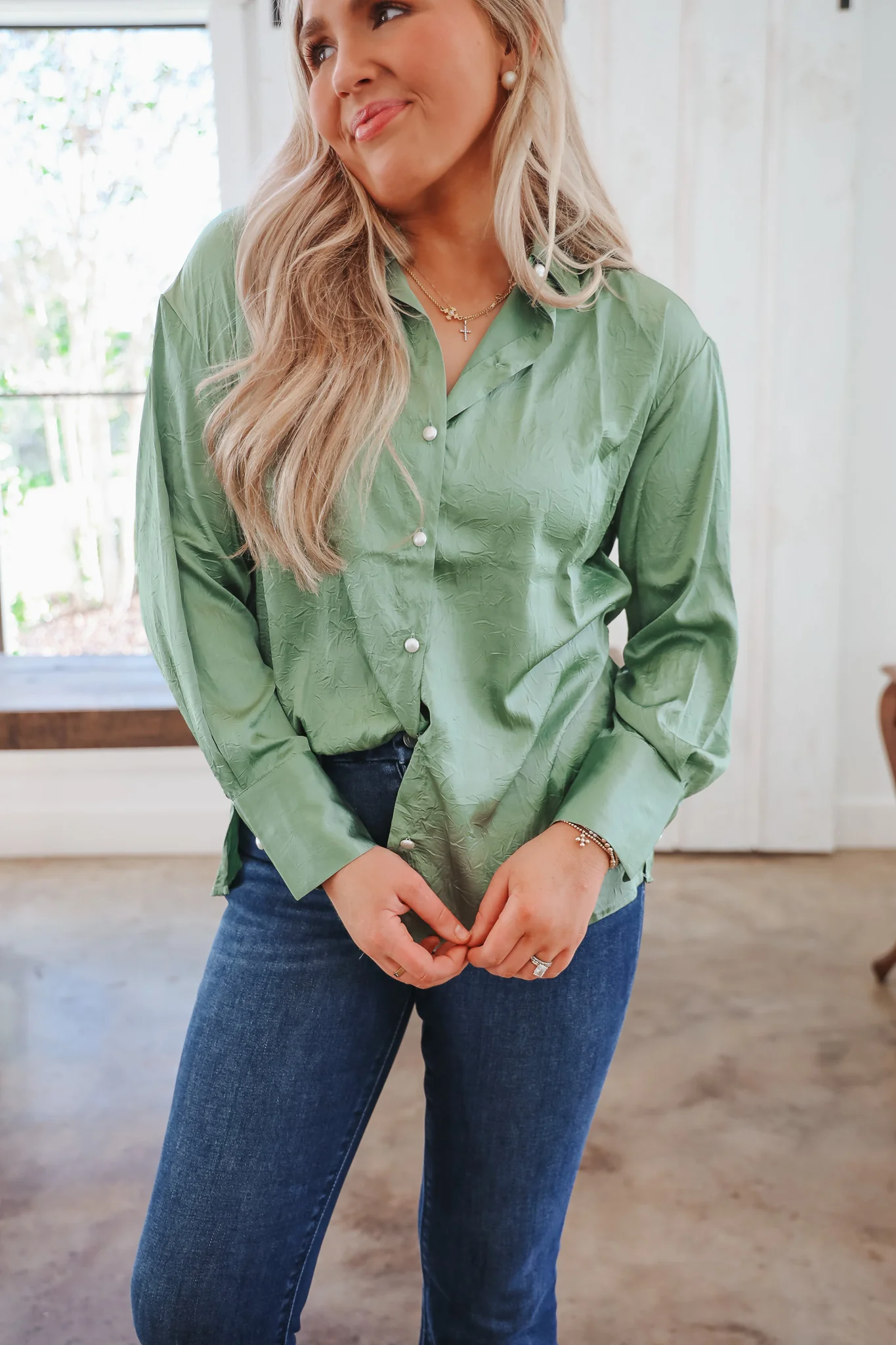 Office Fave Green Top - Image 5