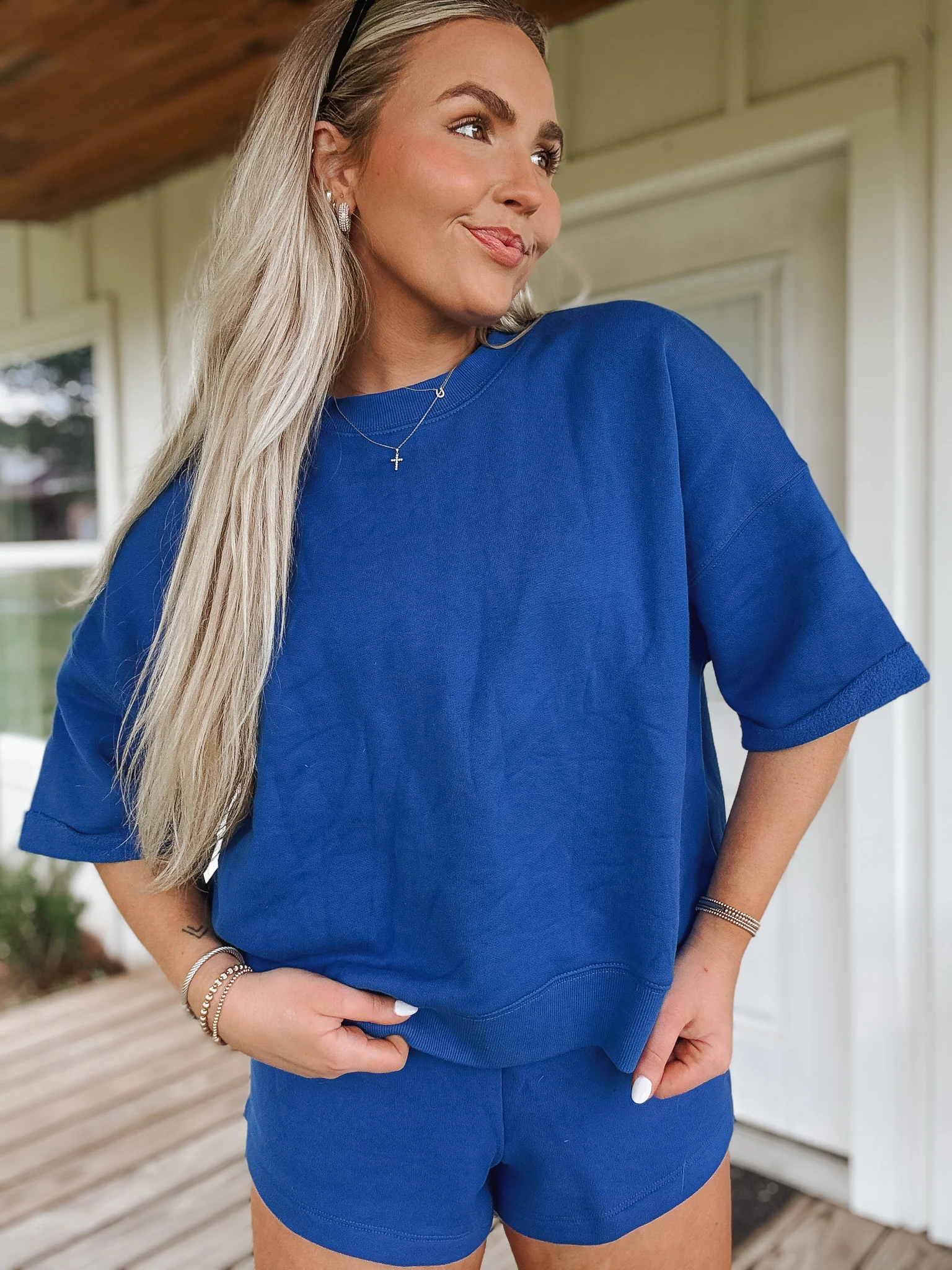 Comfort in Malibu Sweat Set in Royal Blue - Image 4