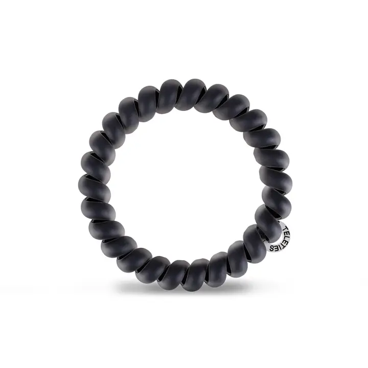 Teleties Spiral Hair Coils | Large | Matte Black Hair Ties - Image 3