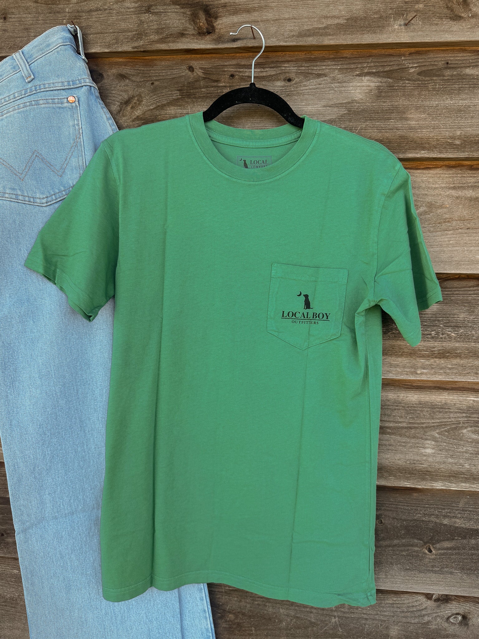 Men's Local Boy Feathered Fetch T-Shirt in Light Green - Image 3