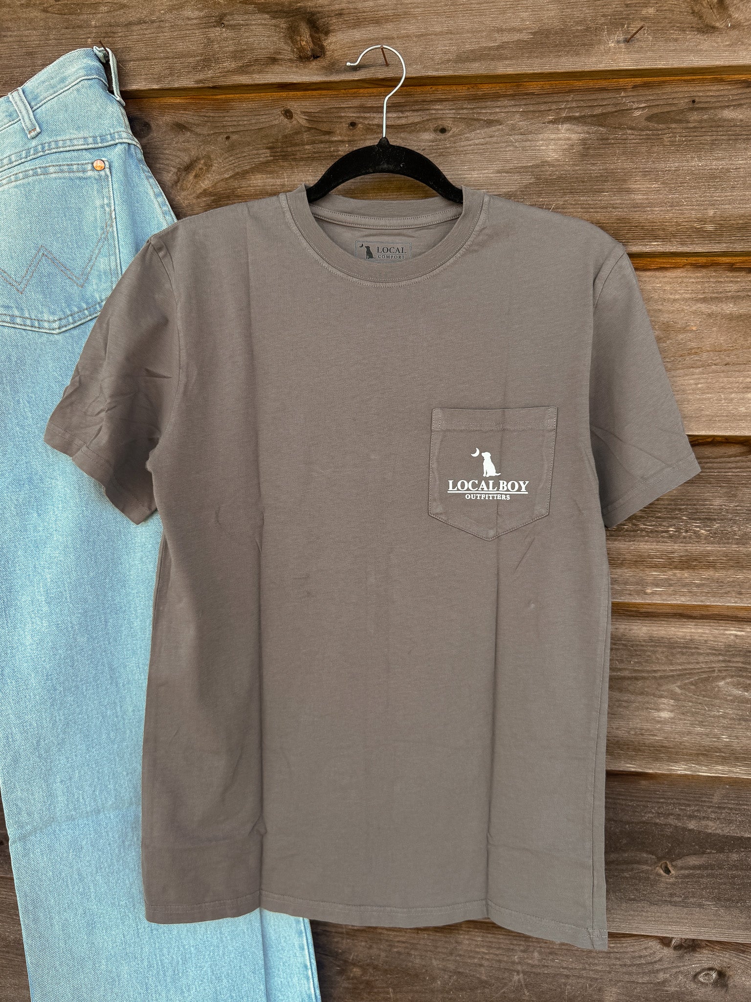 Men's Local Boy Mallard Stamp T-Shirt in Gray - Image 3