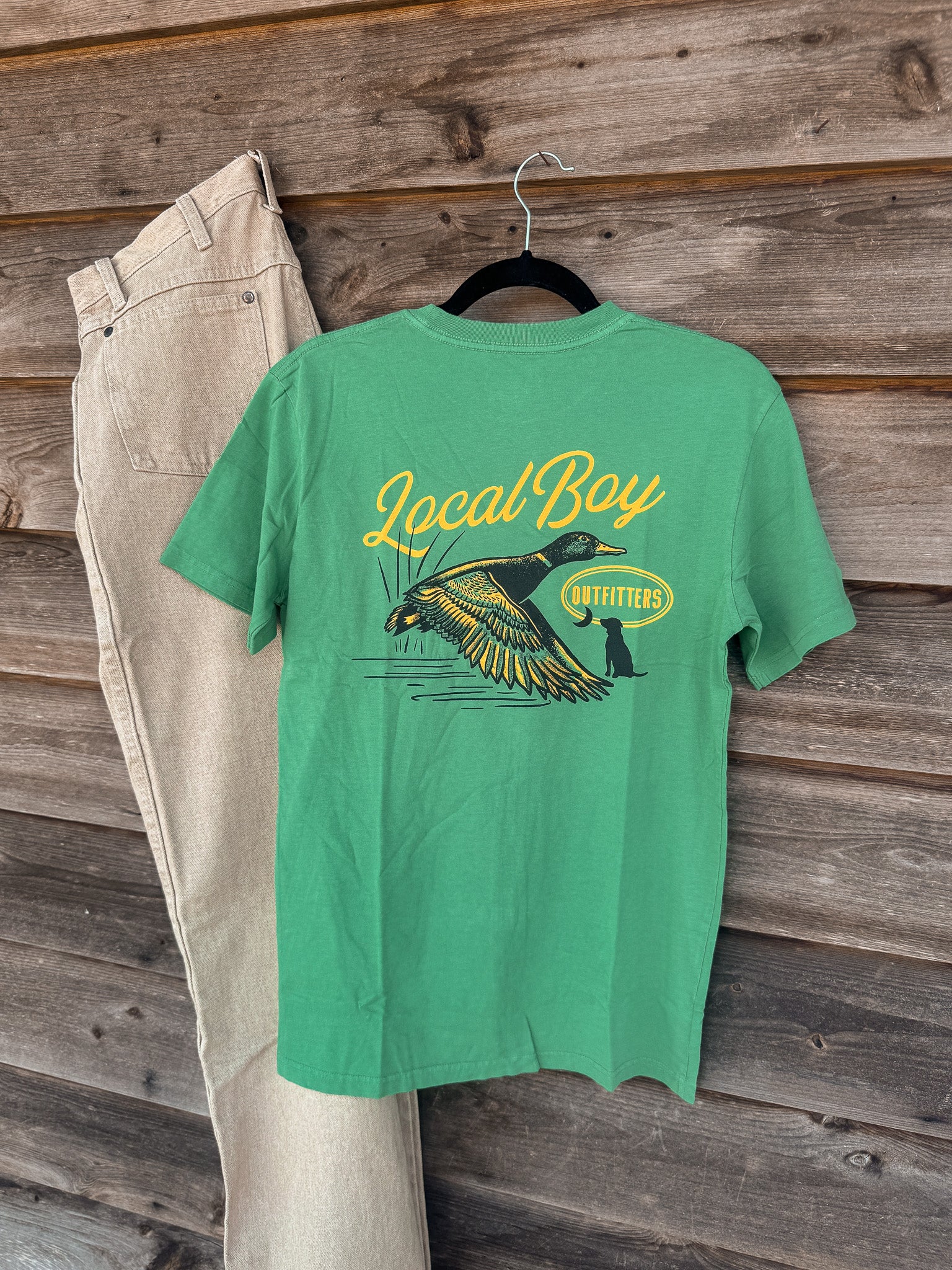 Men's Local Boy Moonlit Mallard T-Shirt in Light Green - Image 3