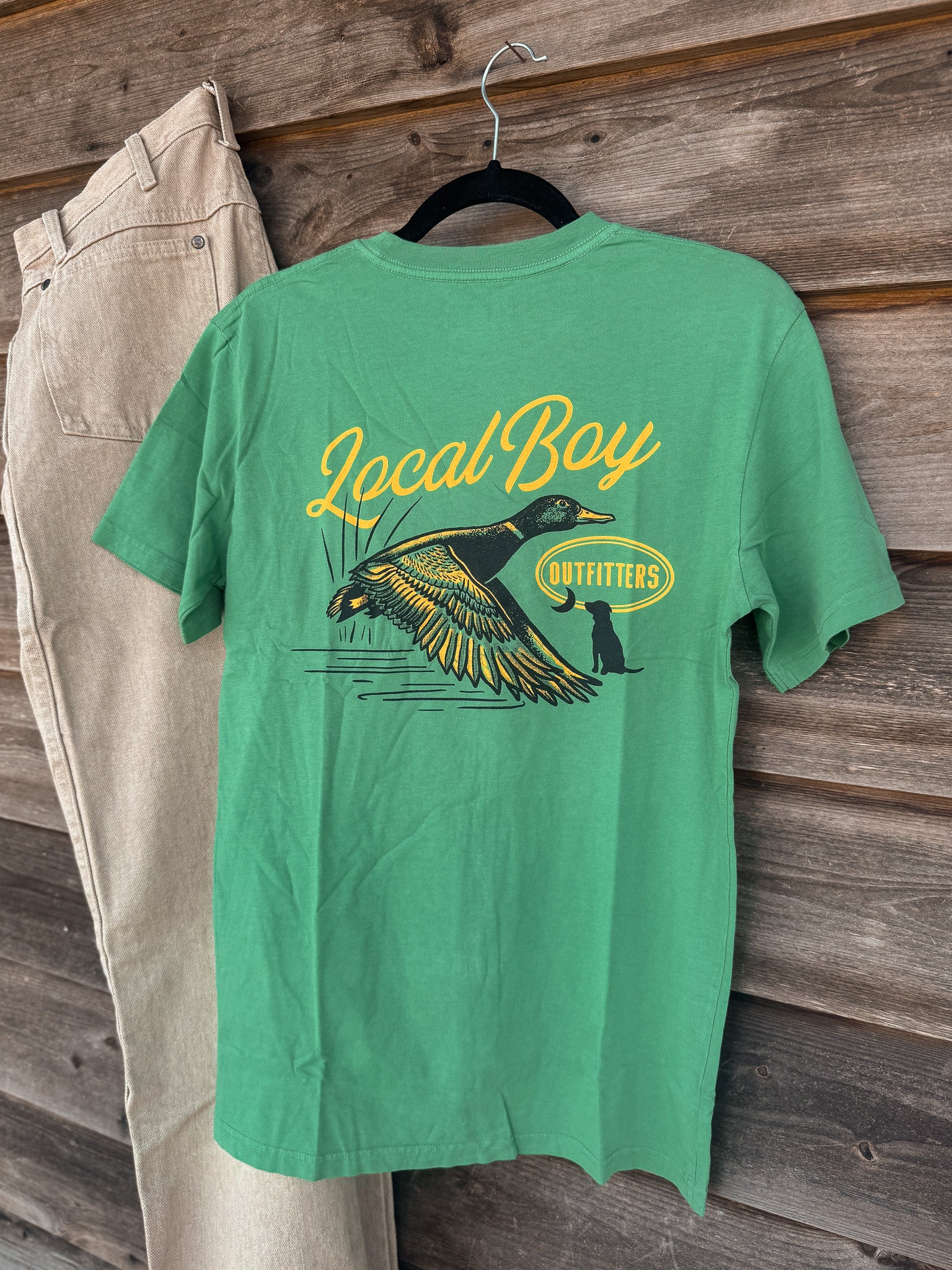 Men's Local Boy Moonlit Mallard T-Shirt in Light Green - Image 4