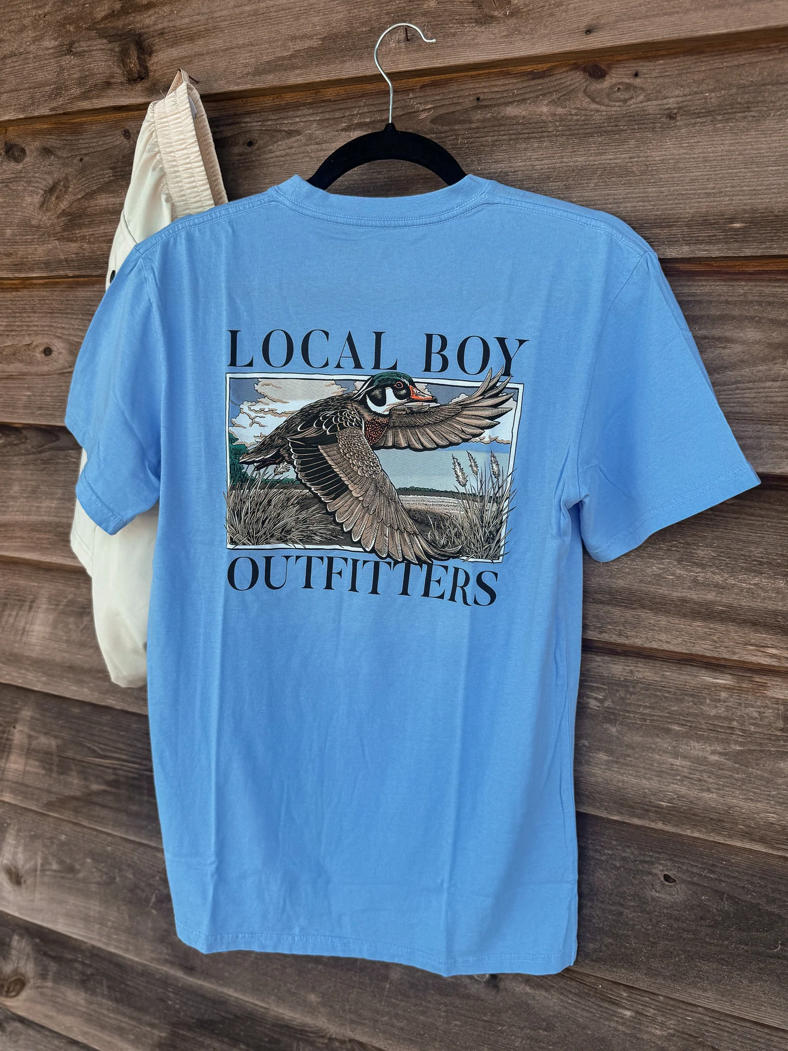 Men's Local Boy Wingspan T-Shirt in Washed Denim - Image 4