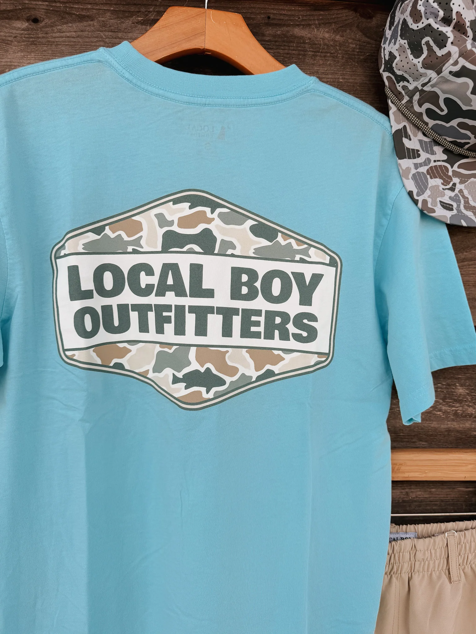 Local Boy Fish Camo Diamond Crest T-Shirt - Image 3
