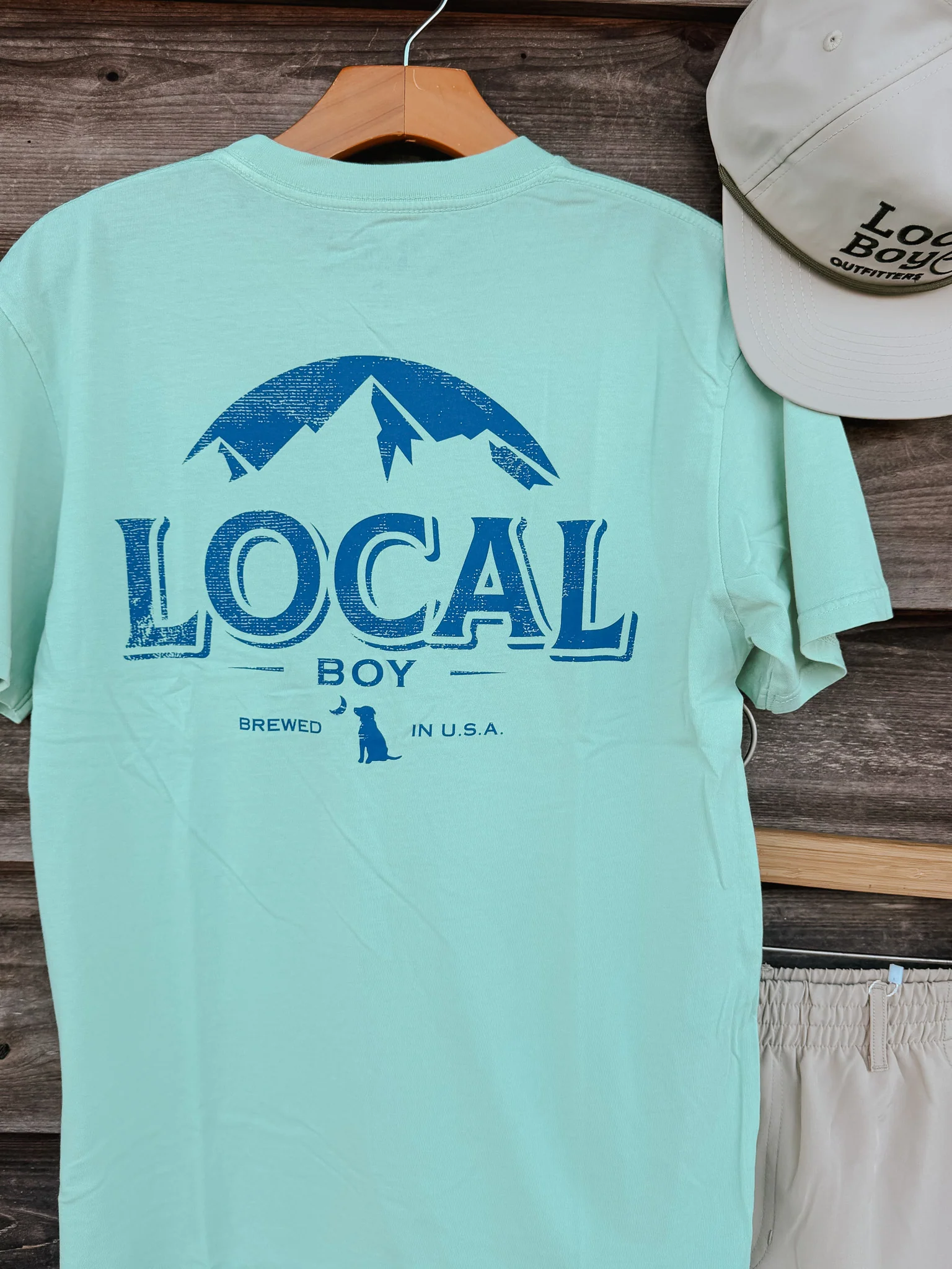 Local Boy Distressed Latte T-Shirt - Image 2