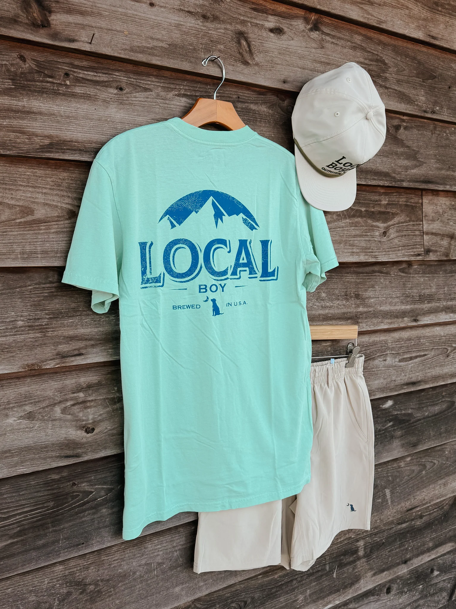 Local Boy Distressed Latte T-Shirt - Image 3