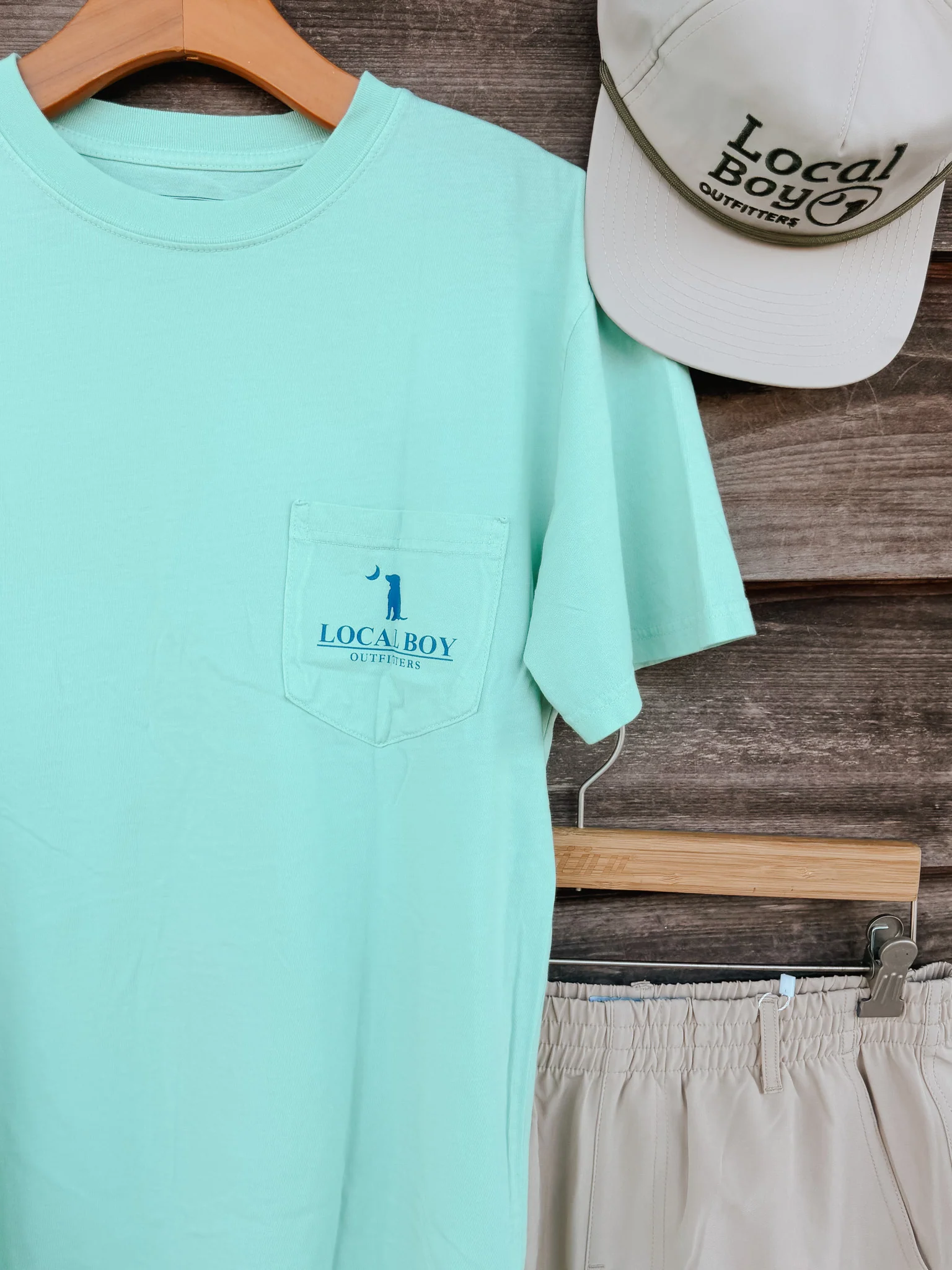 Local Boy Distressed Latte T-Shirt - Image 5