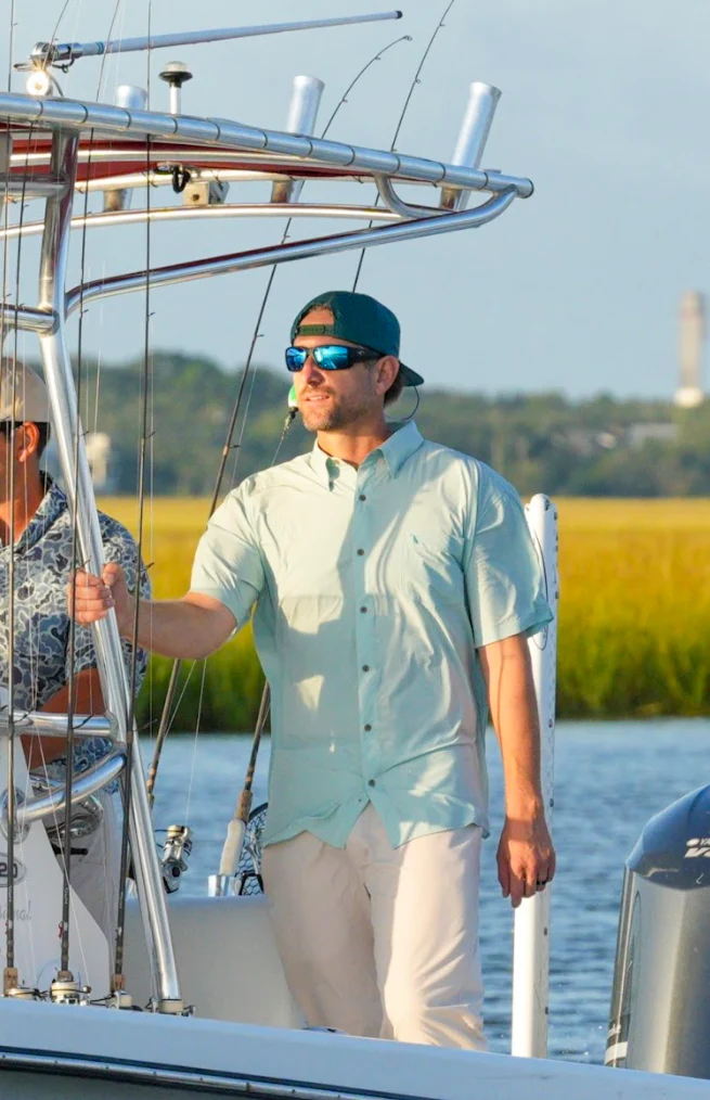 Local Boy Low Country Button Down in Mint - Image 3