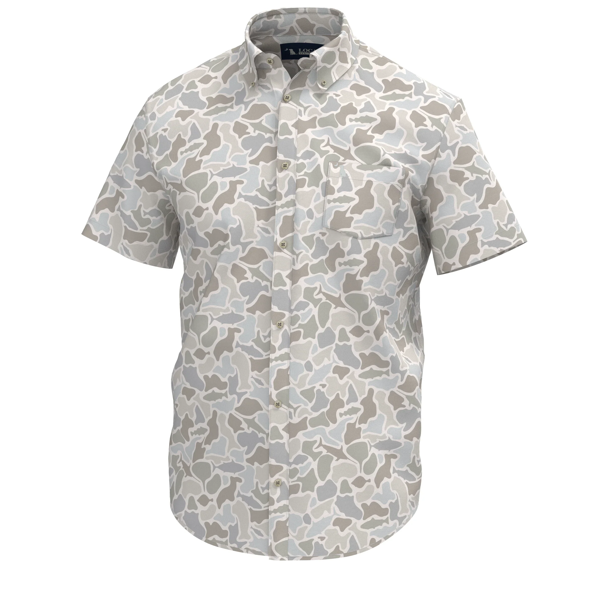 Local Boy Low Country Button Down in Saltwater Camo - Image 2