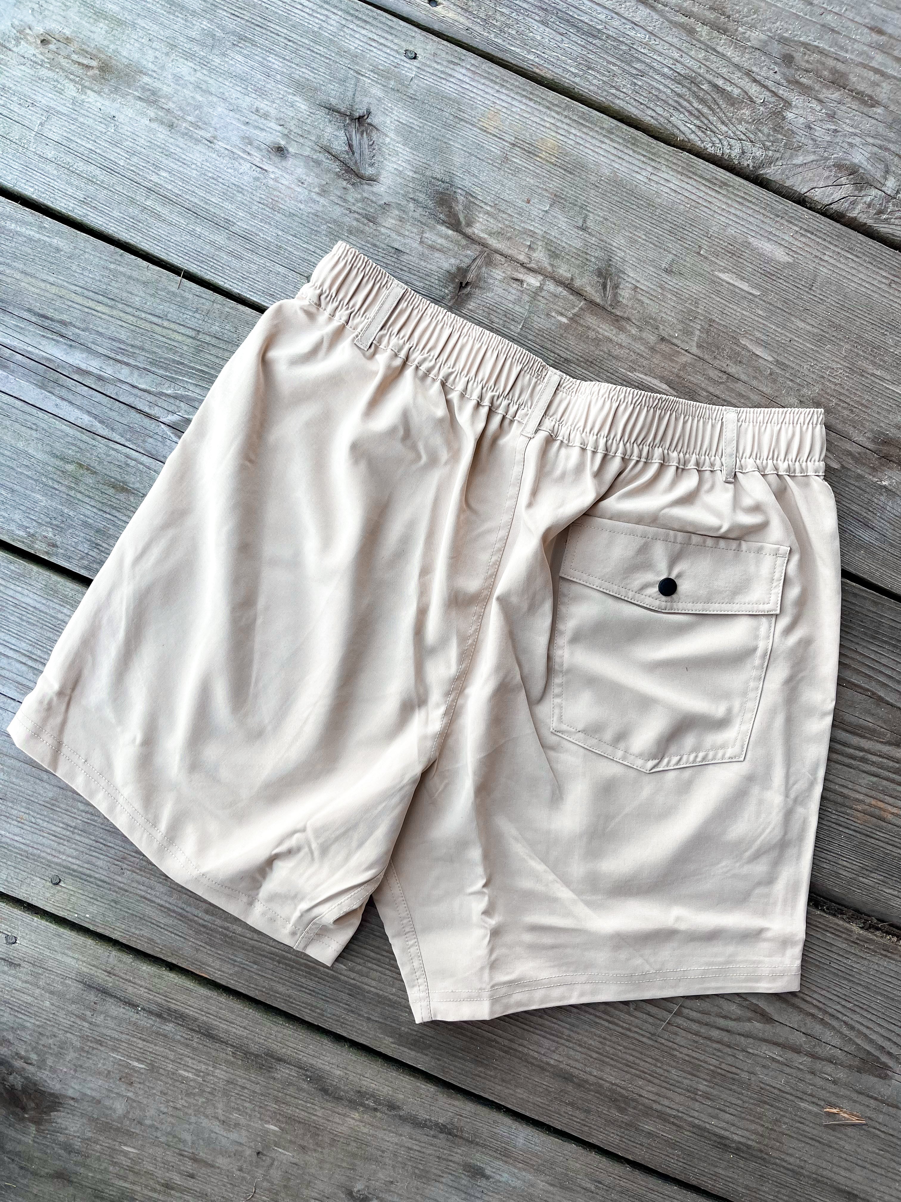 Men's Local Boy Volley Shorts in Khaki - Image 7