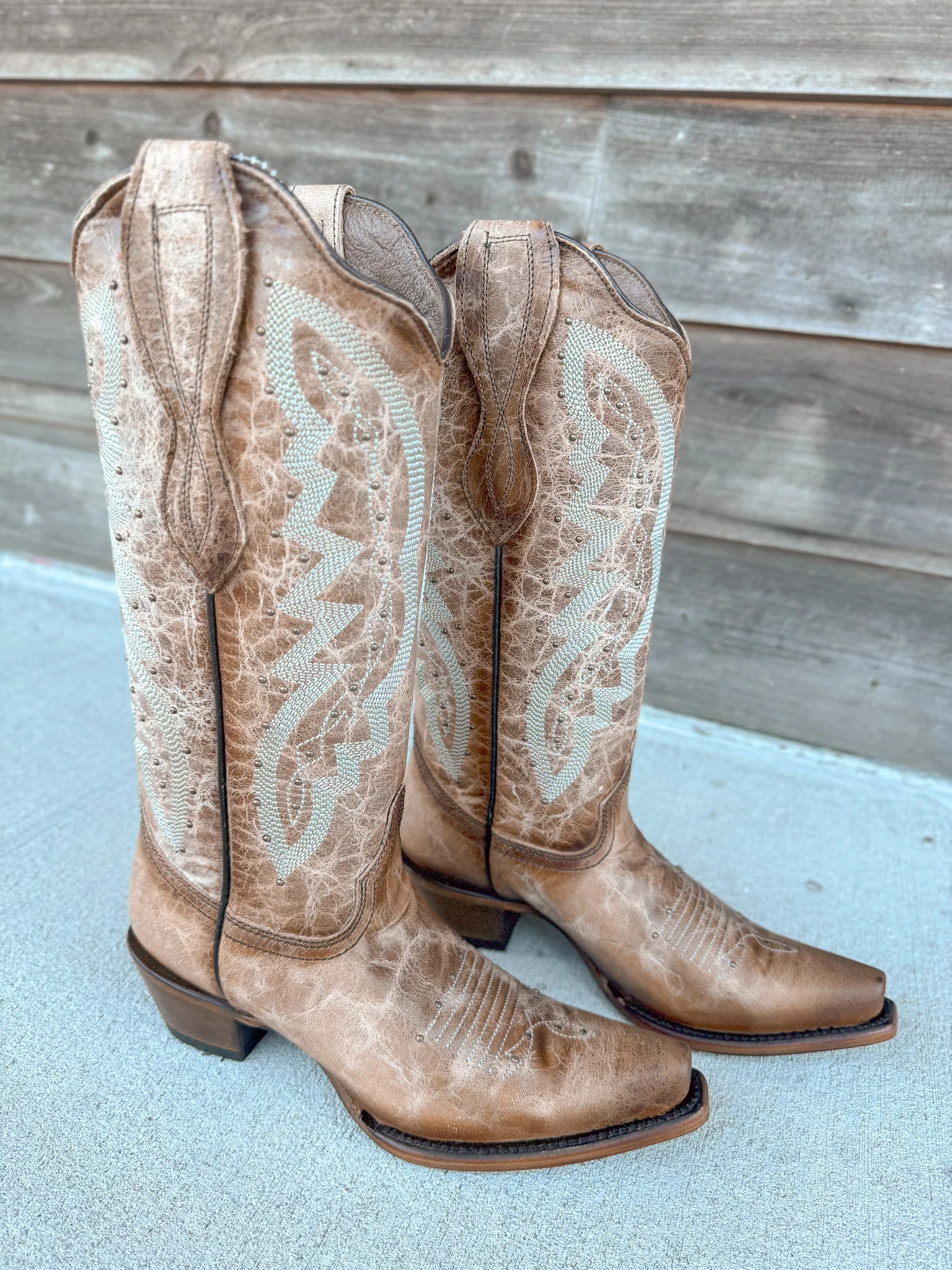 Circle G by Corral Ladies Embroidery & Studs Brown Boots - Image 3