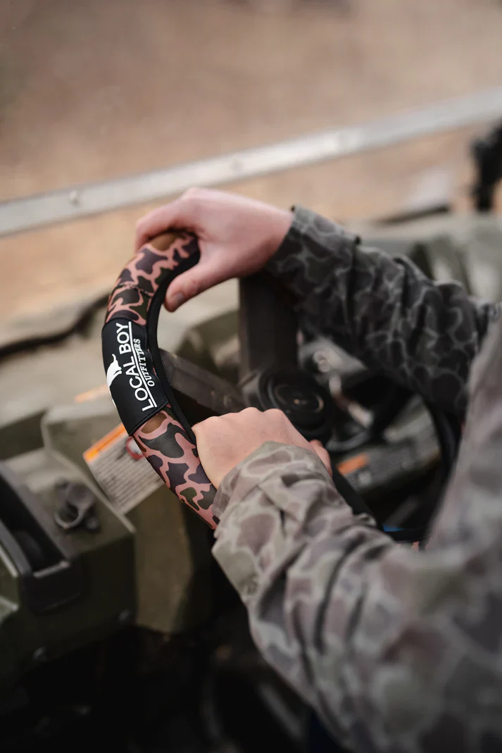 Local Boy Steering Wheel Cover in Old School Camo - Image 2