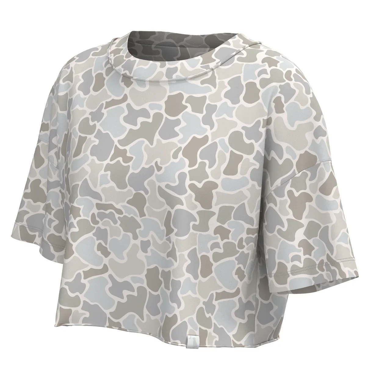 Local Girl Outfitters Boxy Cropped T-Shirt in Forest Camo Saltwater - Image 2
