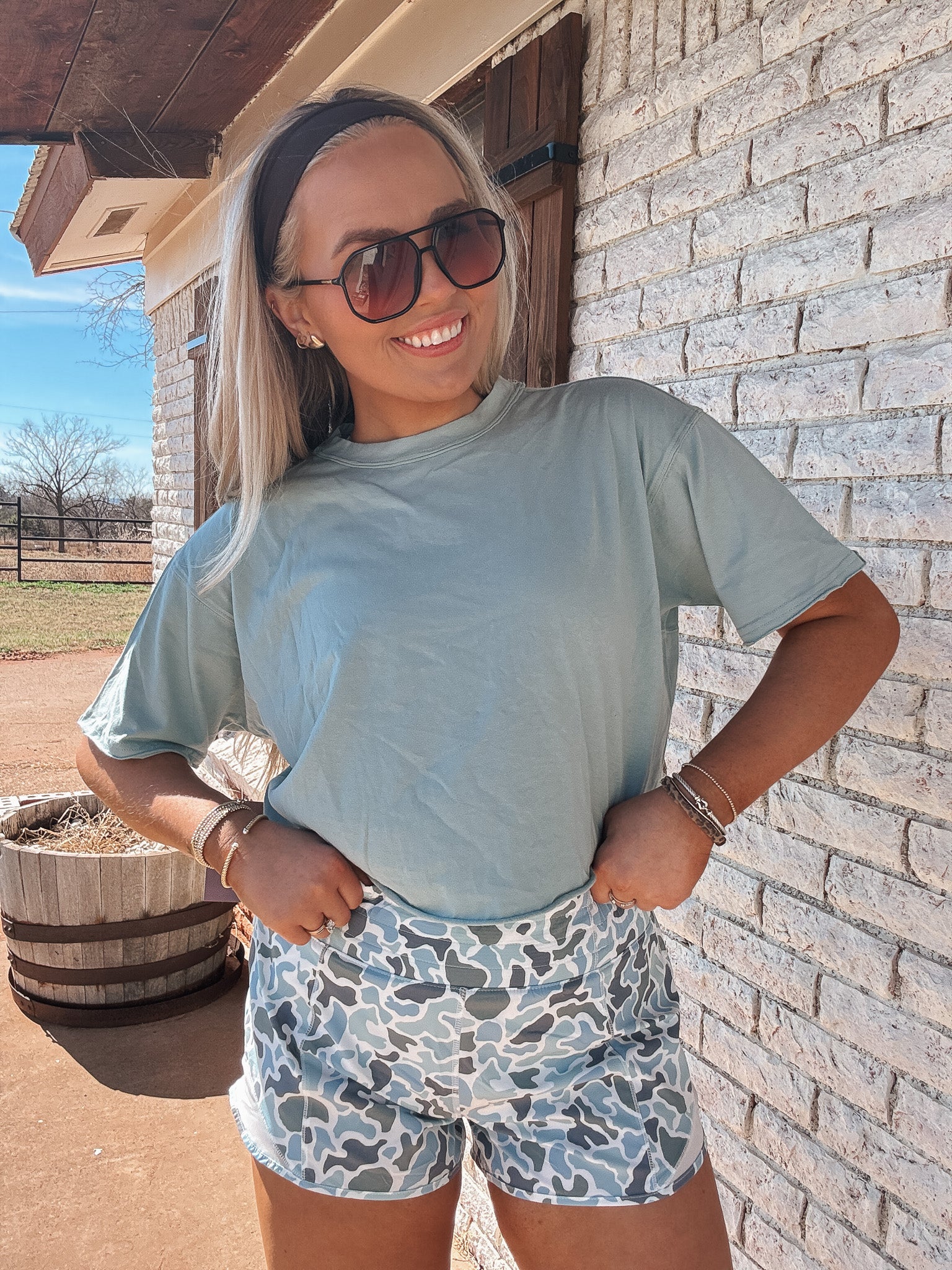 Local Girl Outfitters Boxy Cropped T-Shirt in Jade - Image 5