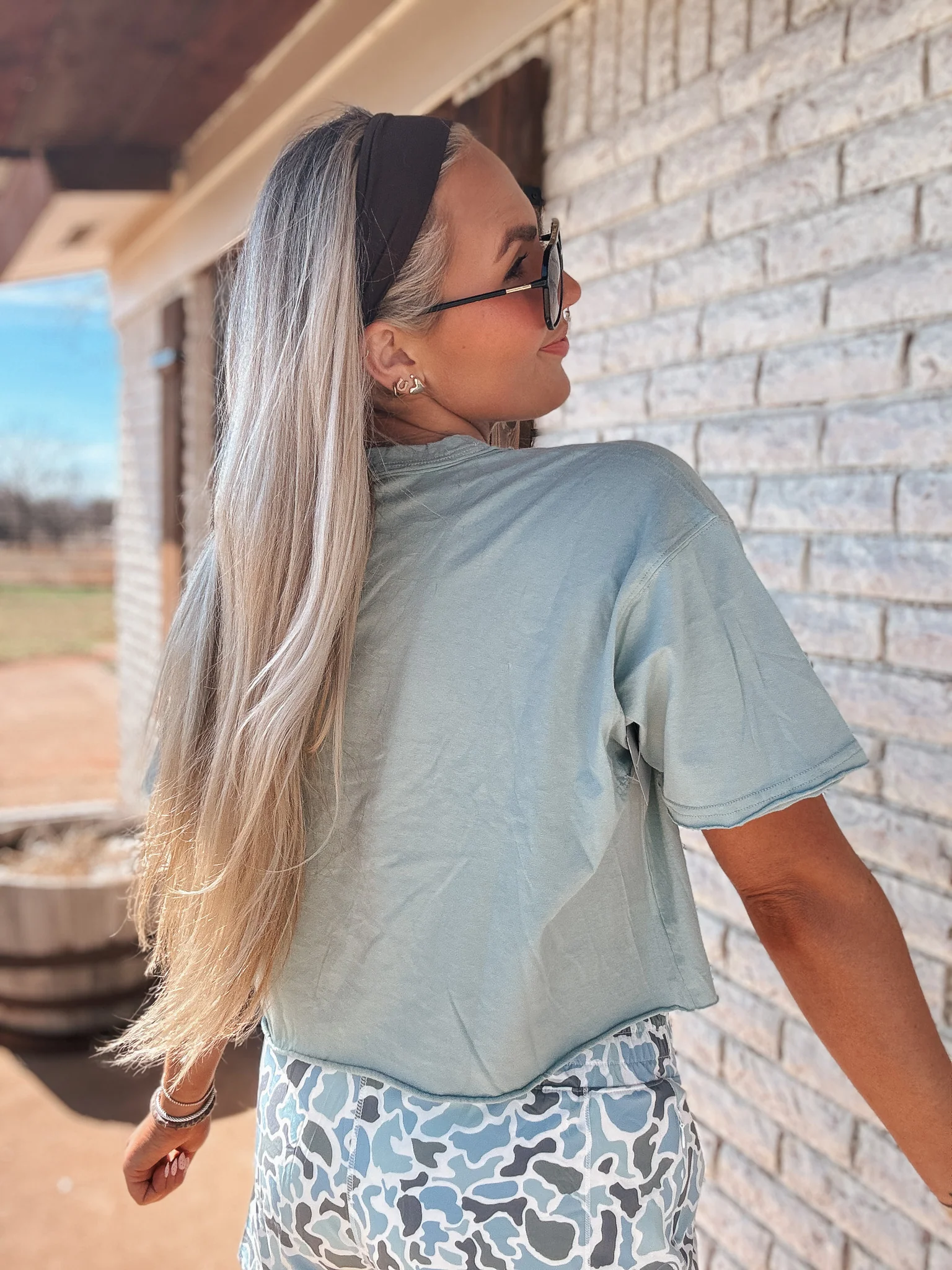 Local Girl Outfitters Boxy Cropped T-Shirt in Jade - Image 7