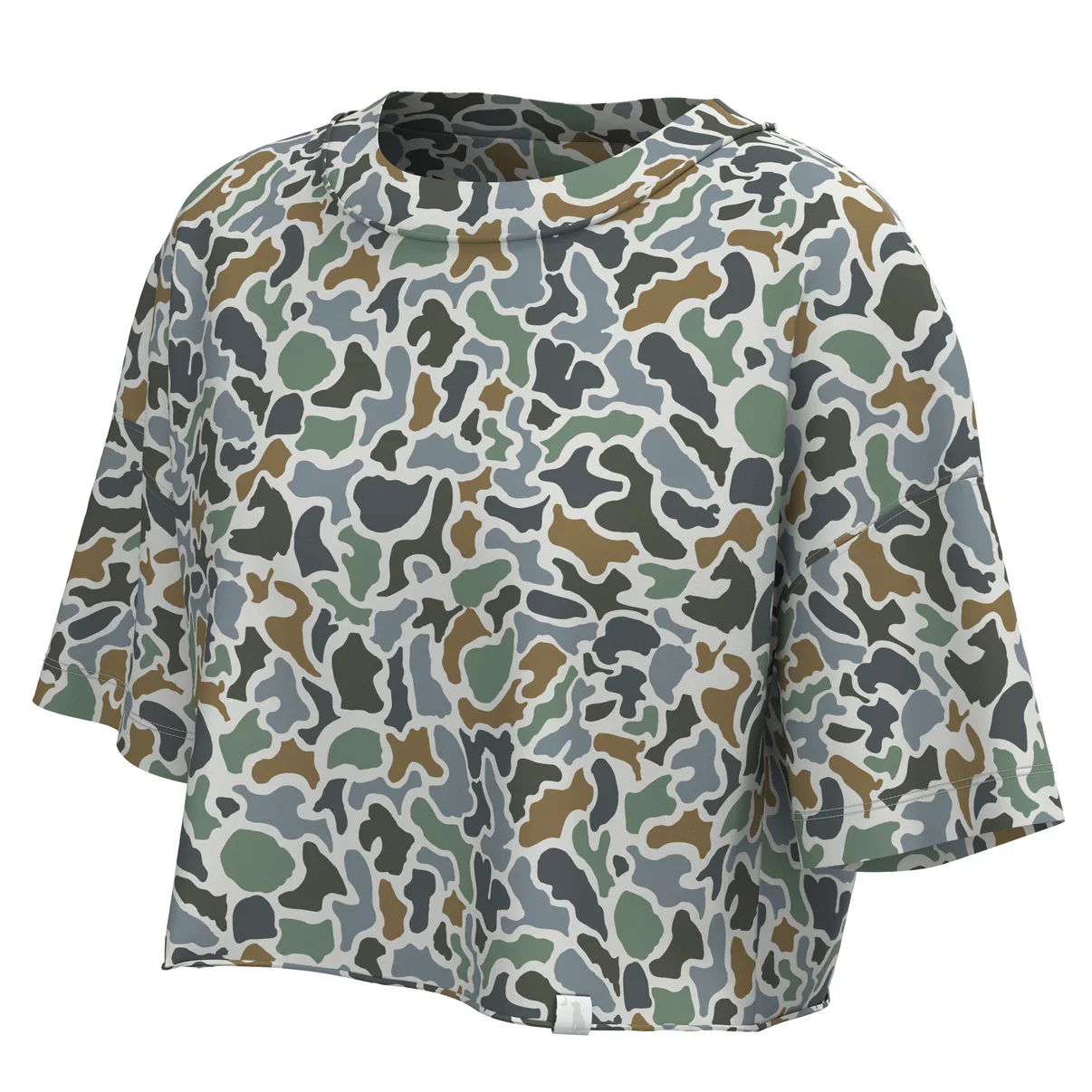 Local Girl Outfitters Boxy Cropped T-Shirt in Localflage Bluff - Image 2