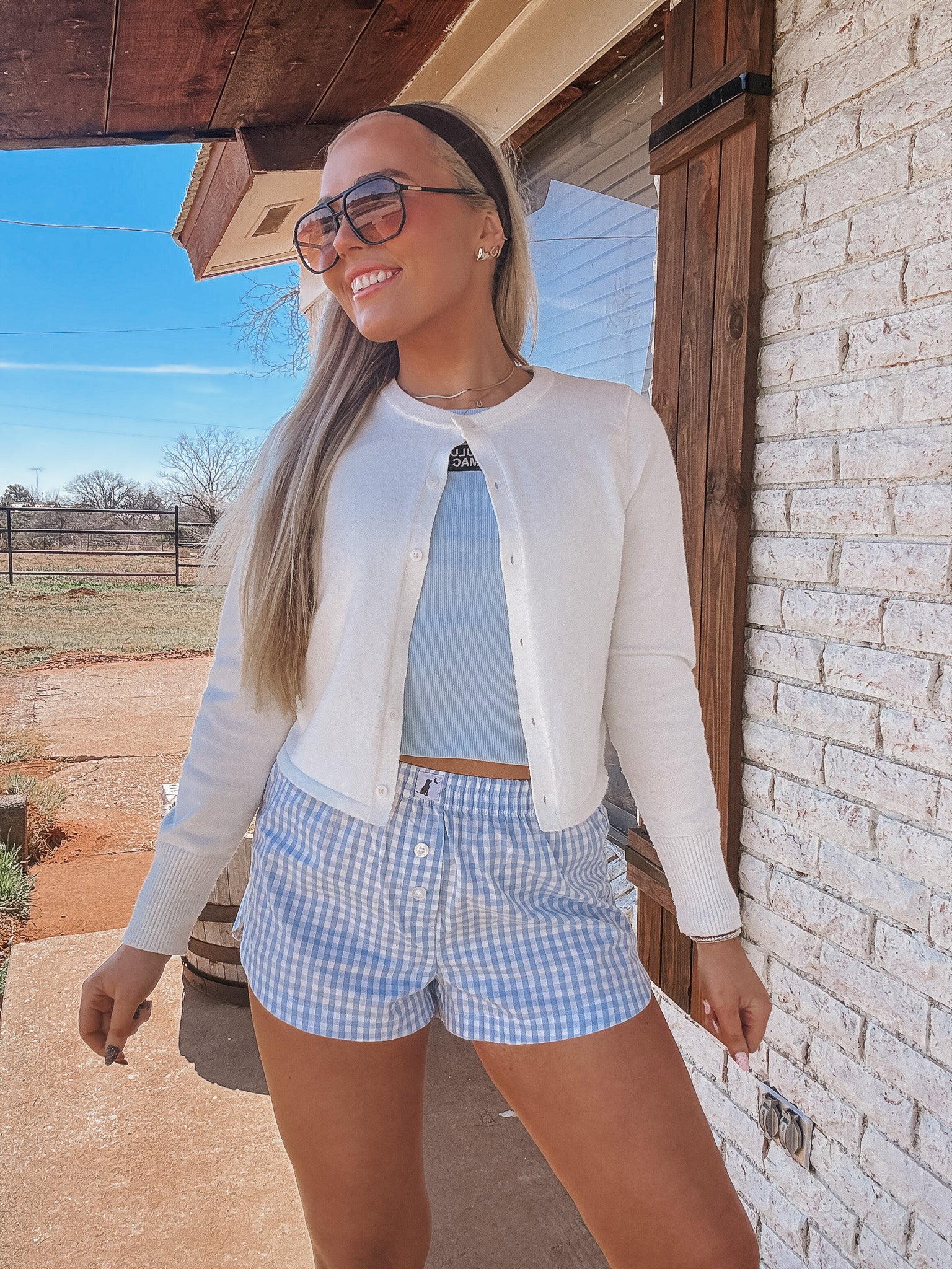 Local Girl Outfitters Periwinkle Cotton Boxer Shorts - Image 3