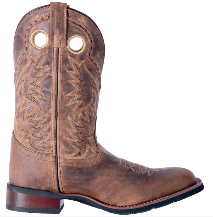 MEN'S LAREDO DISTRESSED TAN KANE BROAD SQUARE TOE BOOTS - Image 6