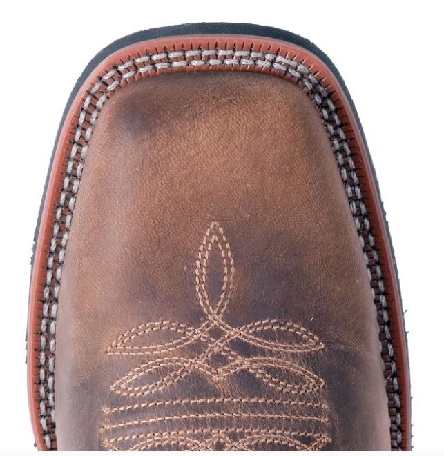 MEN'S LAREDO DISTRESSED TAN KANE BROAD SQUARE TOE BOOTS - Image 8
