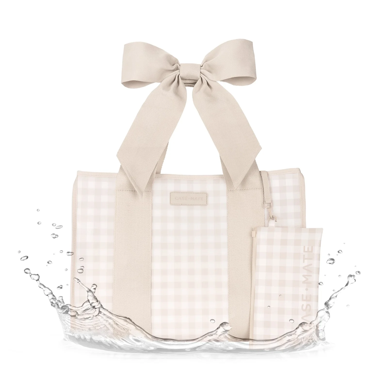 Case-Mate Bow Jelly Tote Bag - Latte Gingham - Image 9