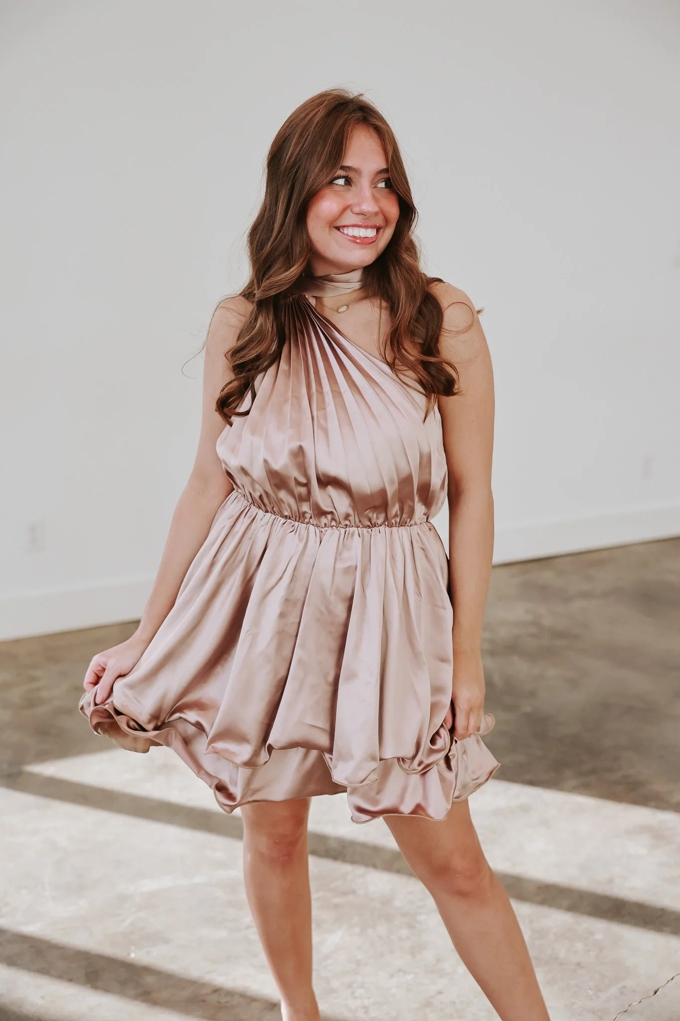 Champagne Chic Dress in Mocha - Image 3