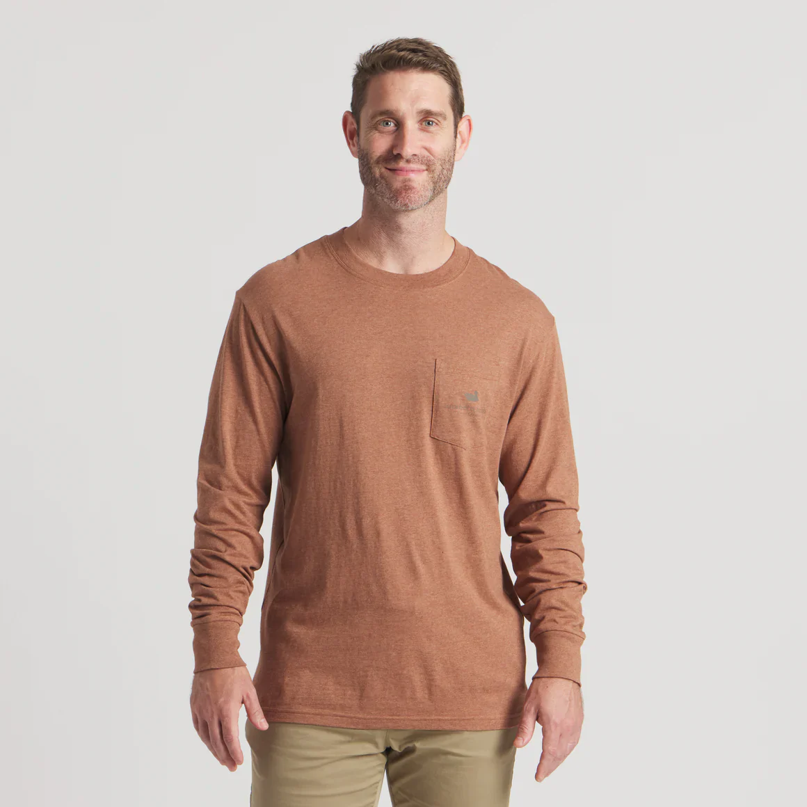 Southern Marsh Inflight Camo Long Sleeve T-Shirt in Washed Walnut - Image 4