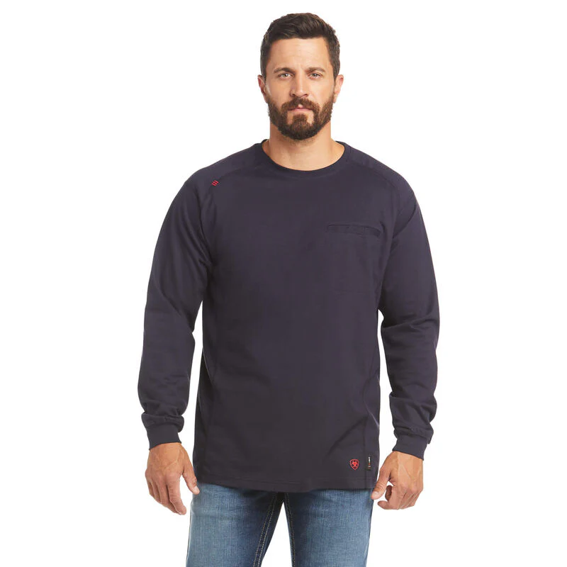 ARIAT FR AIR LIFE ON THE LINE GRAPHIC LONG SLEEVE IN NAVY - Image 2